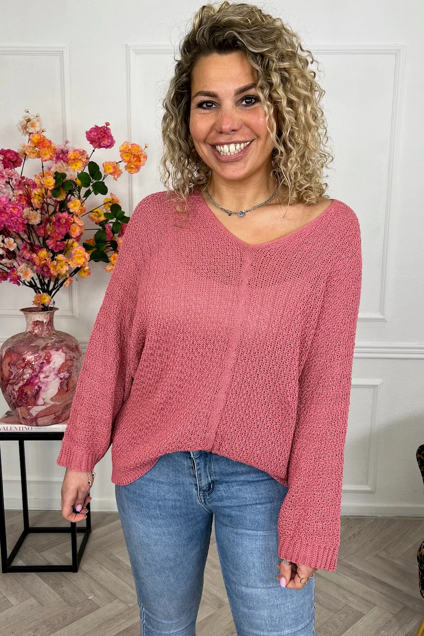 Perfect Knitted Spring Sweater - Terracotta - Image 8