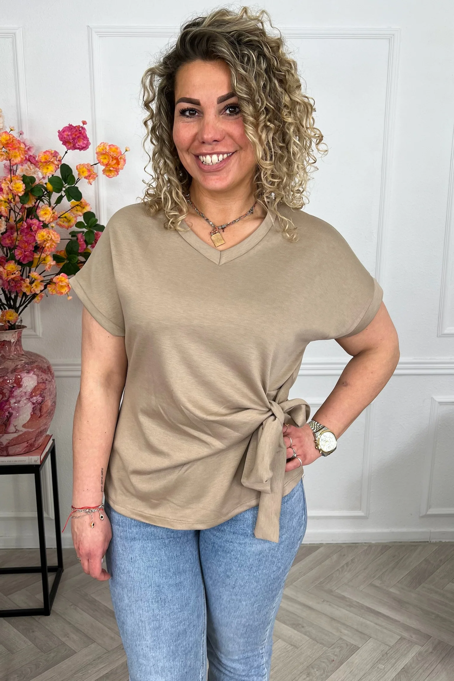Perfect Knot Top - Taupe