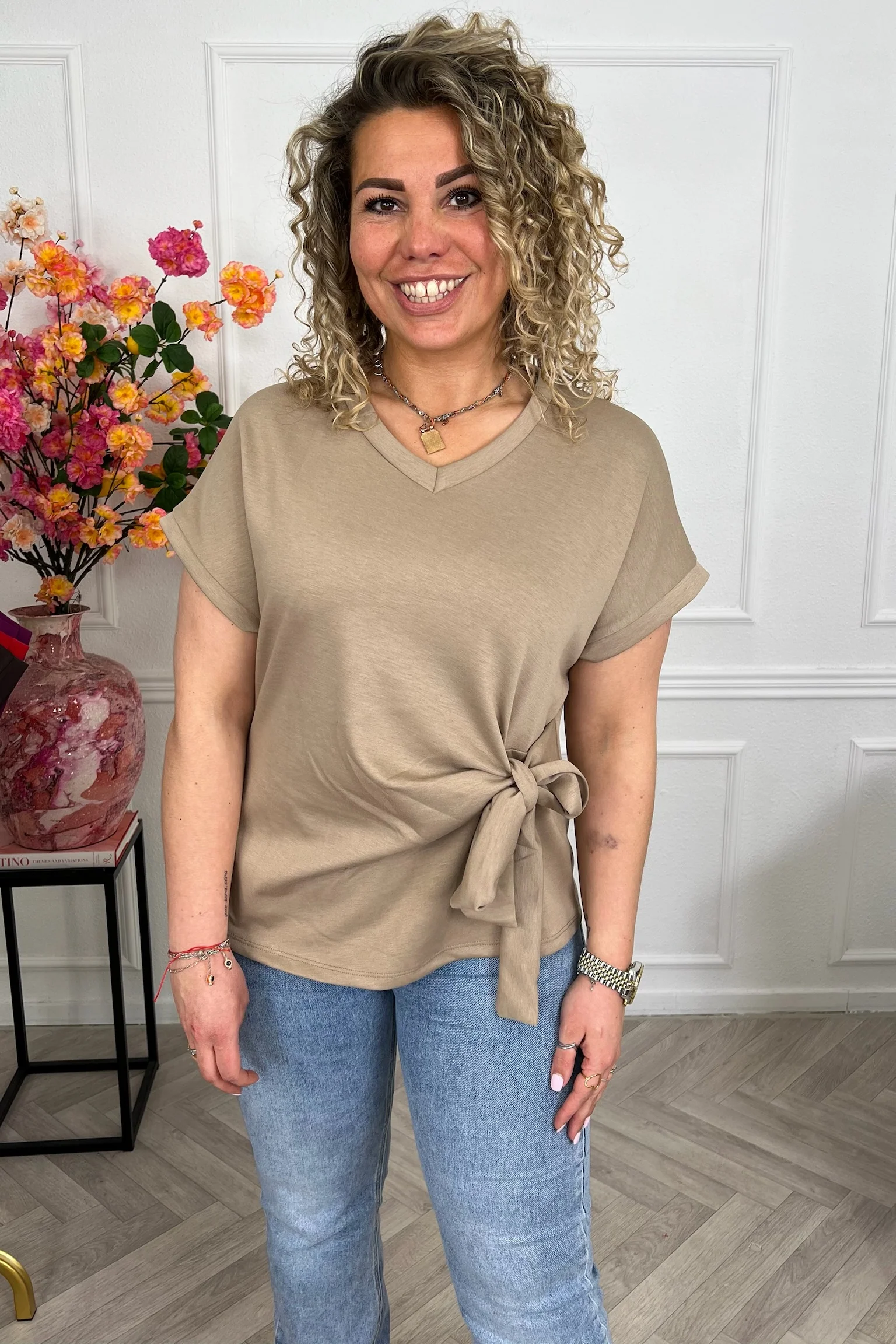 Perfect Knot Top - Taupe - Image 2
