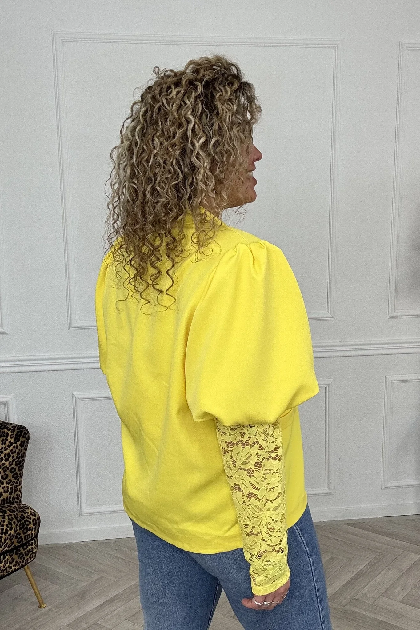 Perfect Lace Blazer - Yellow - Image 3
