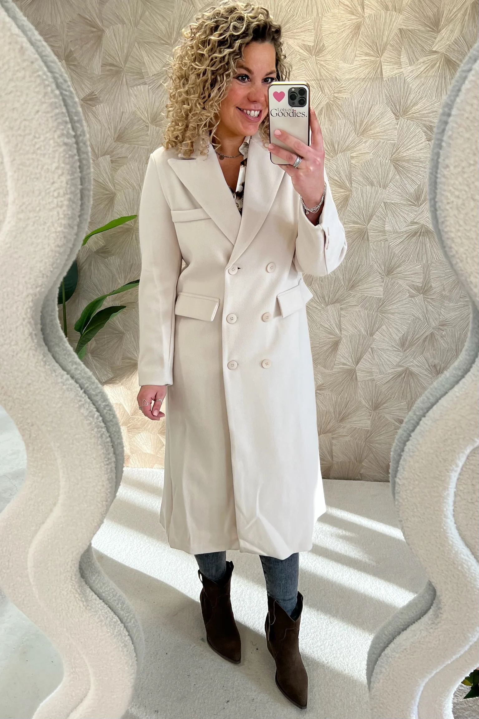 Perfect Long Taille Coat - Beige - Image 3