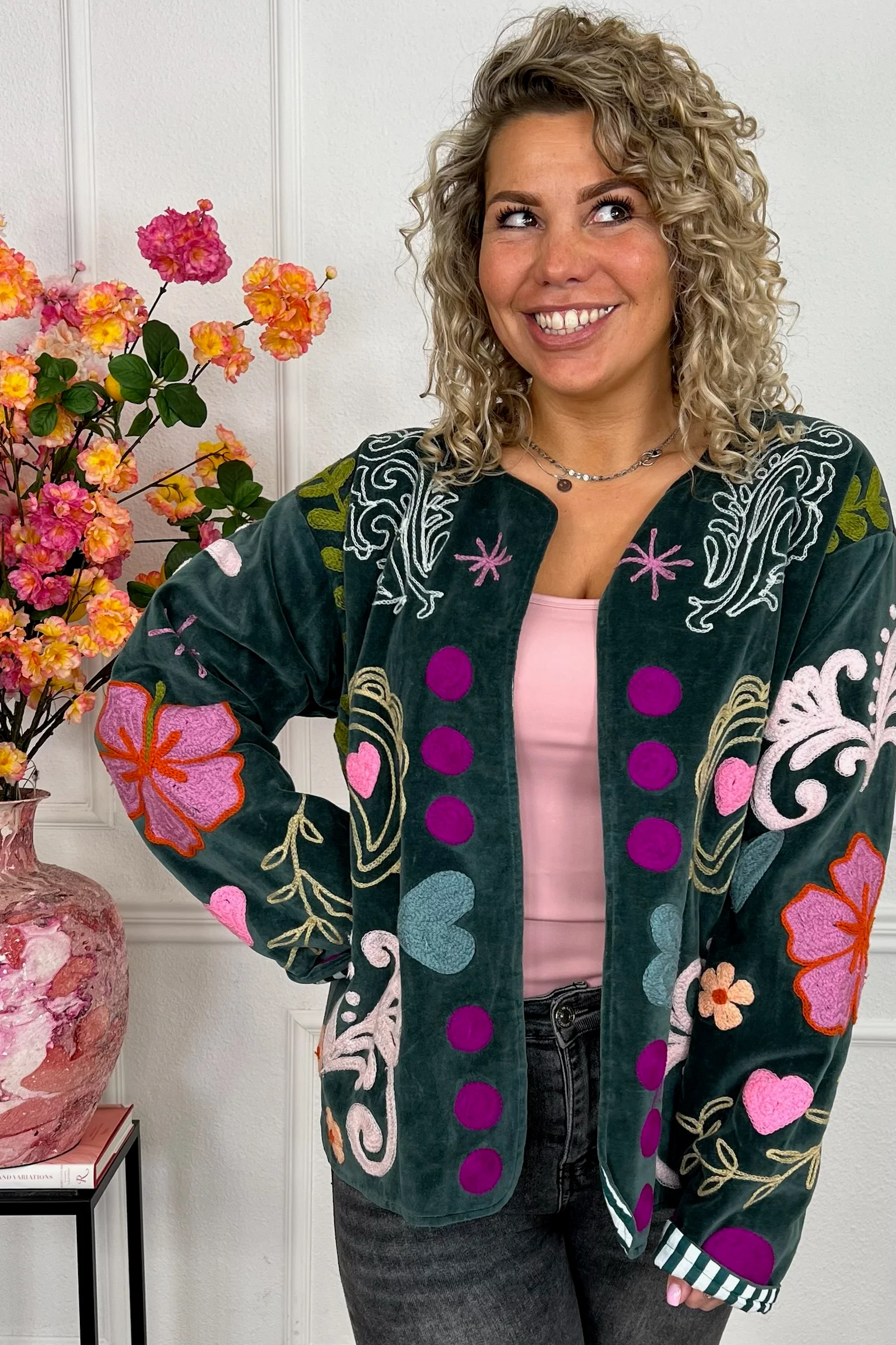Perfect Love Embroidery Jacket - Grey