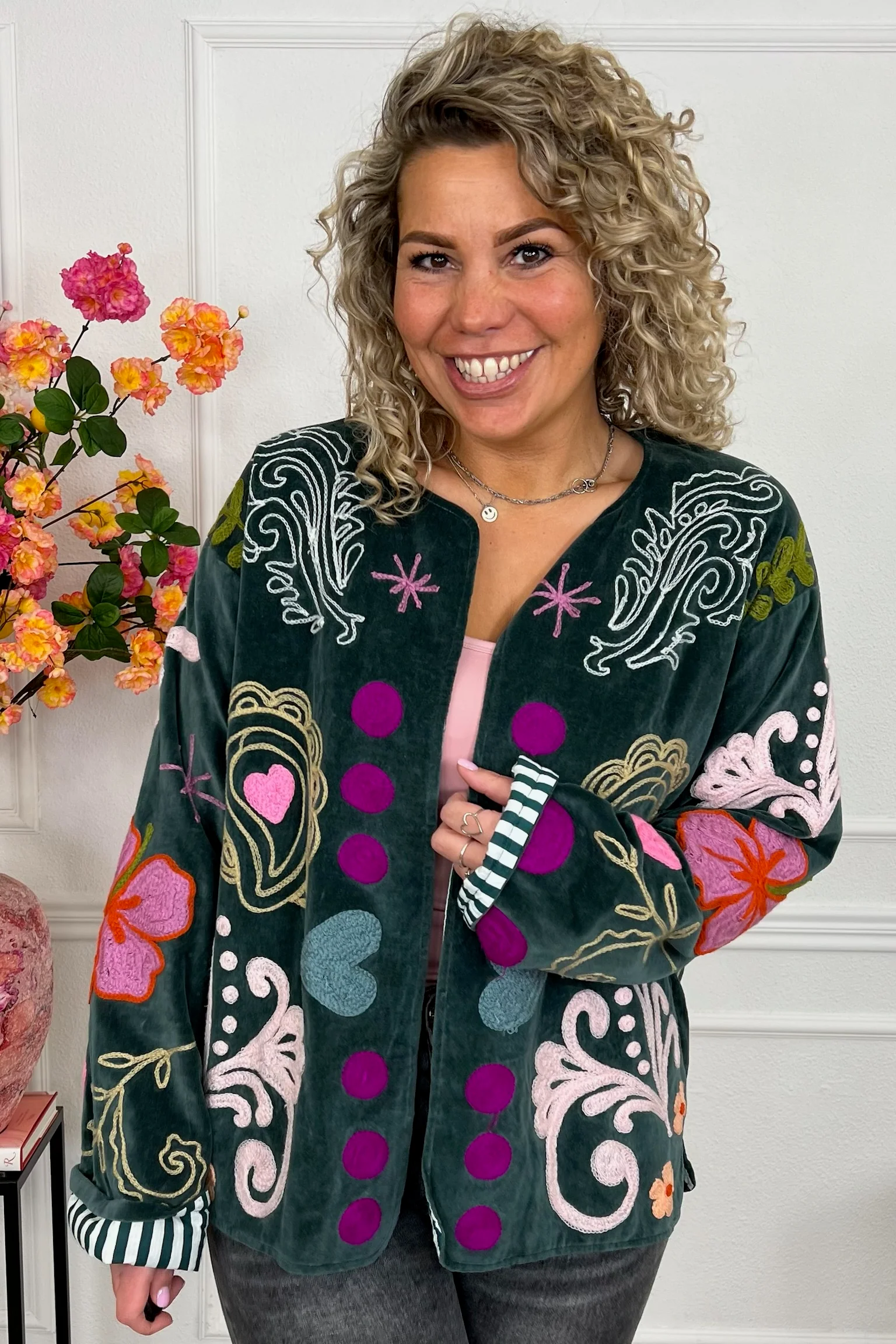 Perfect Love Embroidery Jacket - Grey - Image 2