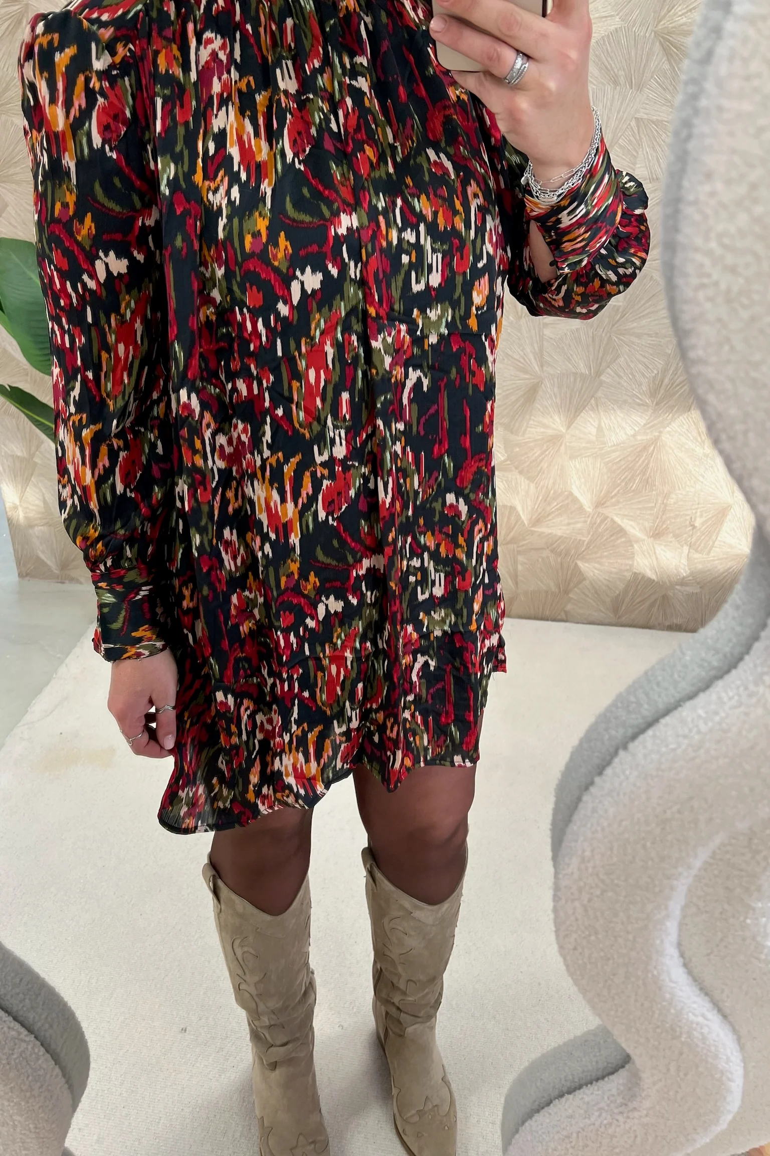 Perfect Painted Dress - Black/Red/Green - Image 3