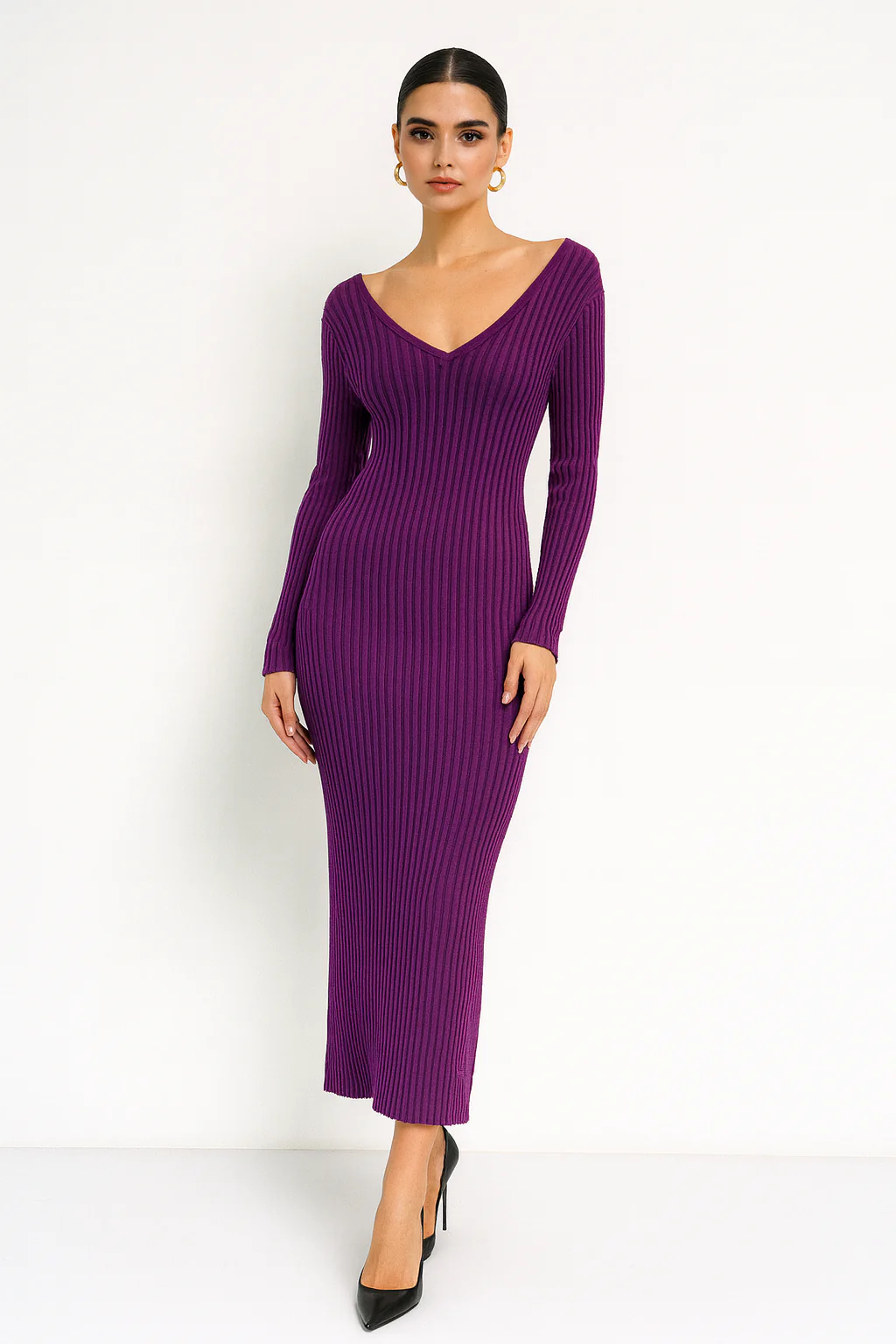Perfect Pencil Dress - Plum - Image 2