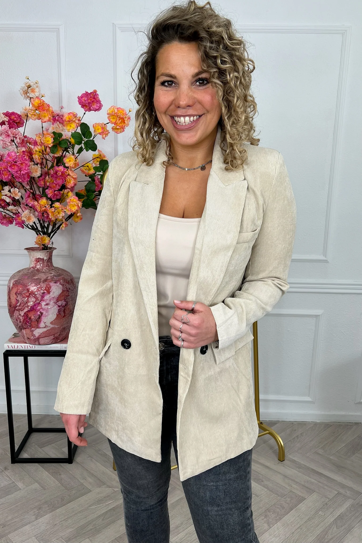 Perfect Rib Blazer - Beige