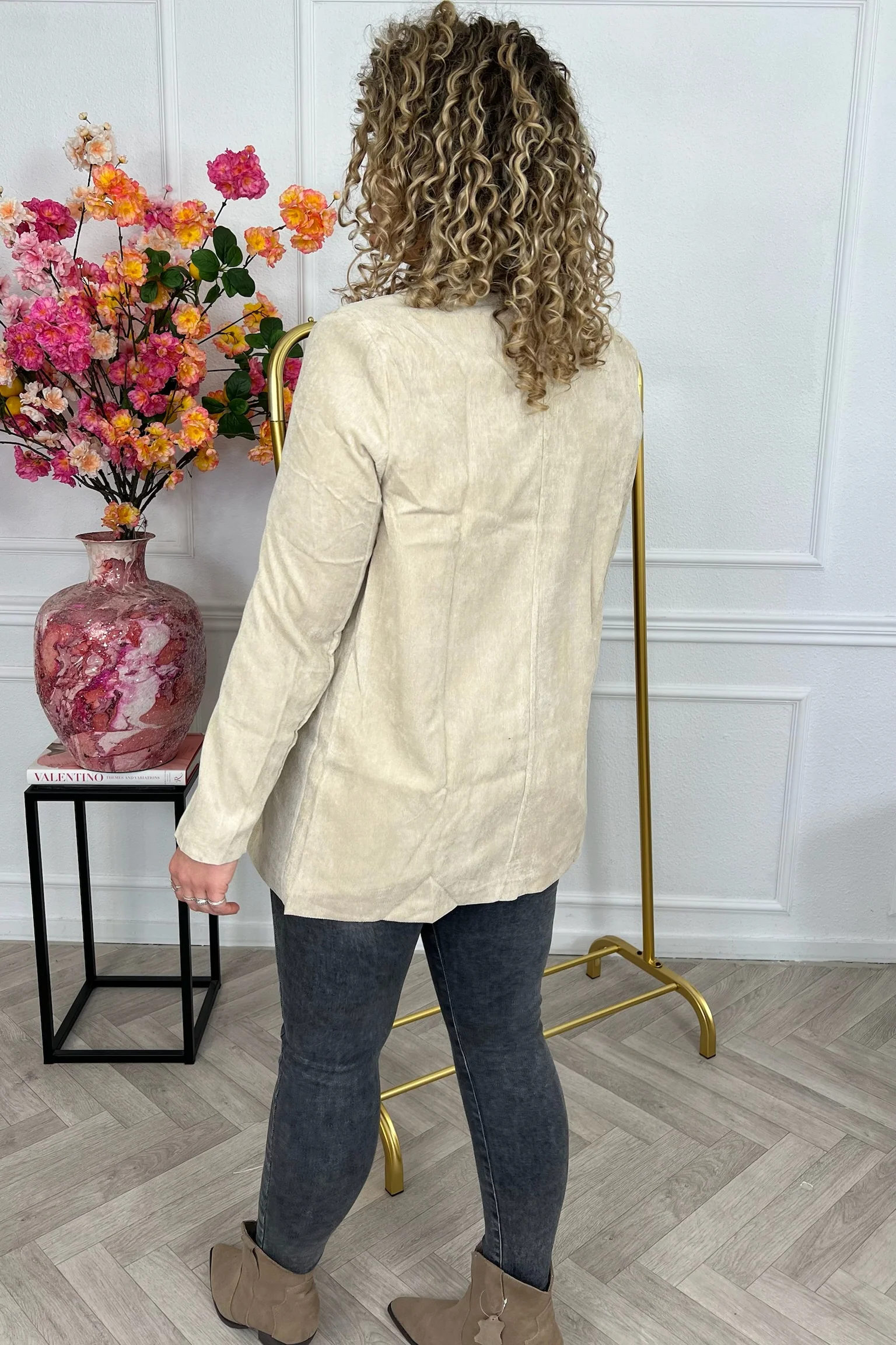Perfect Rib Blazer - Beige - Image 3