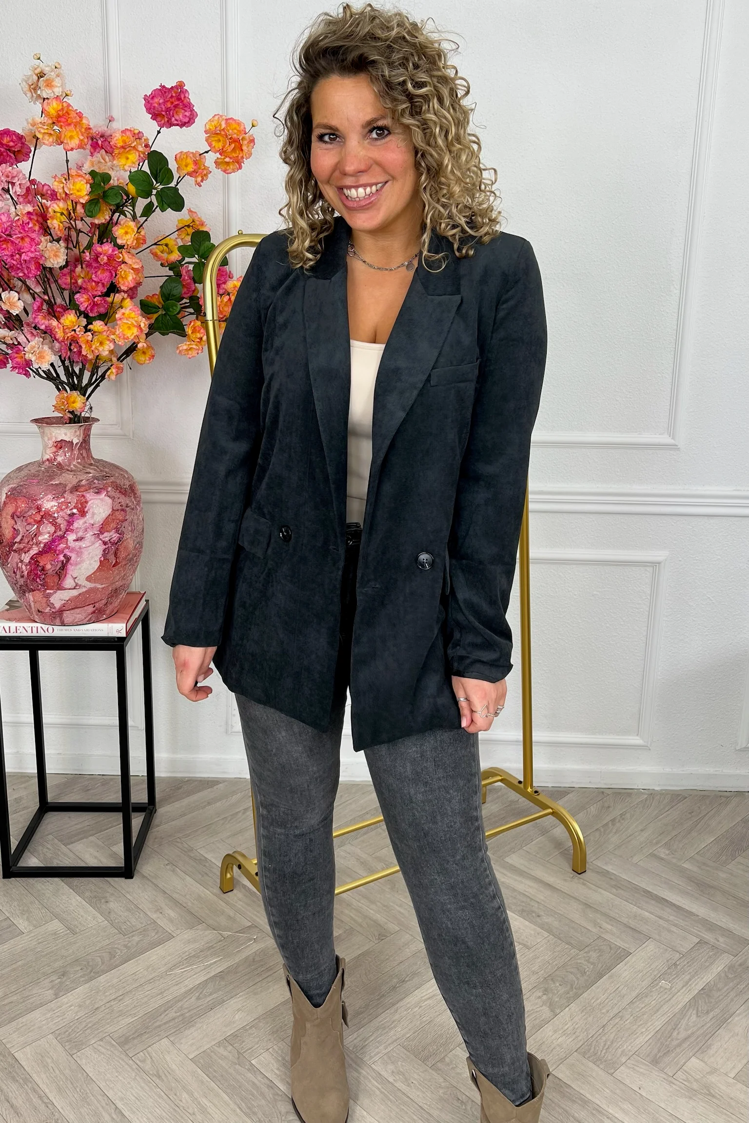 Perfect Rib Blazer - Black - Image 2