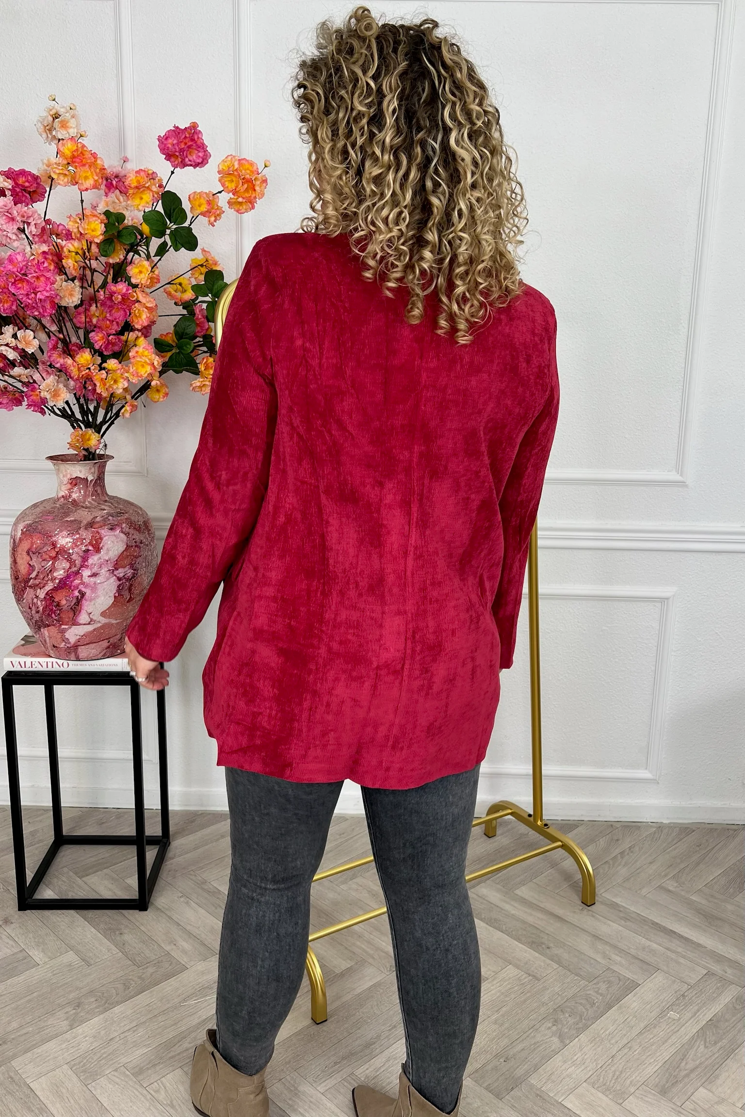 Perfect Rib Blazer - Bordeaux - Image 4