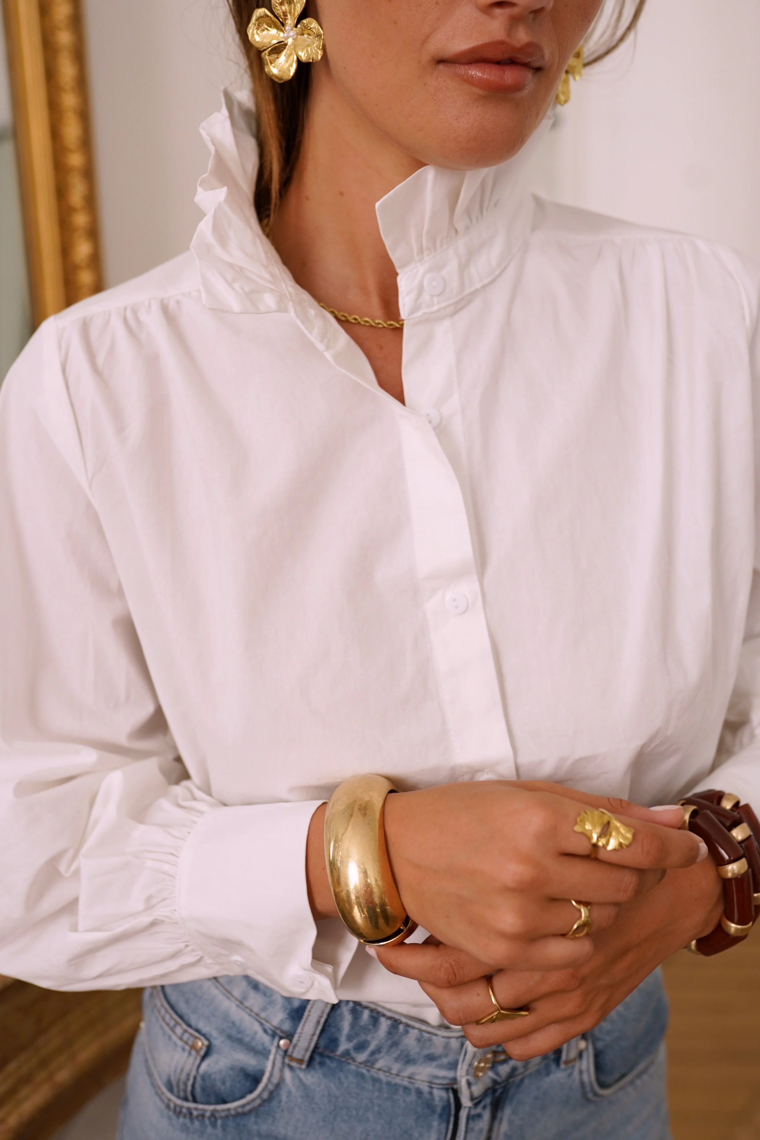 Perfect Ruffle Blouse - White - Image 4