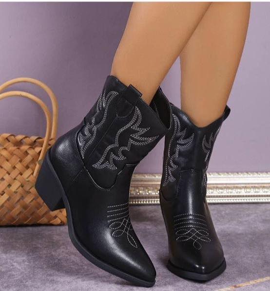 Perfect Short Cowboy Boots - Black - Image 2