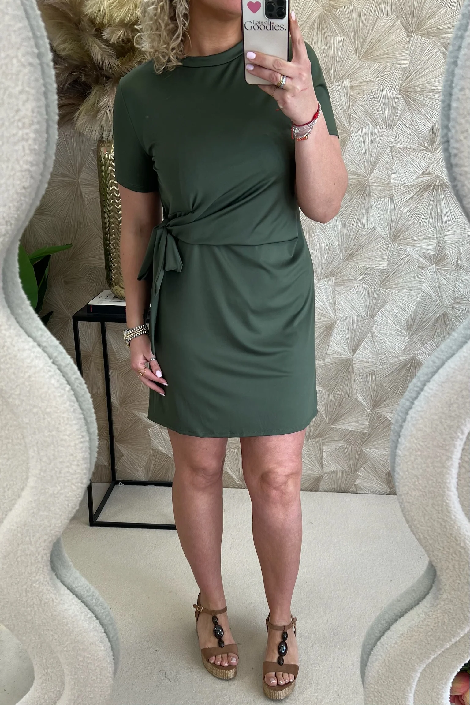 Perfect Side Strik Dress - Armygreen - Image 3