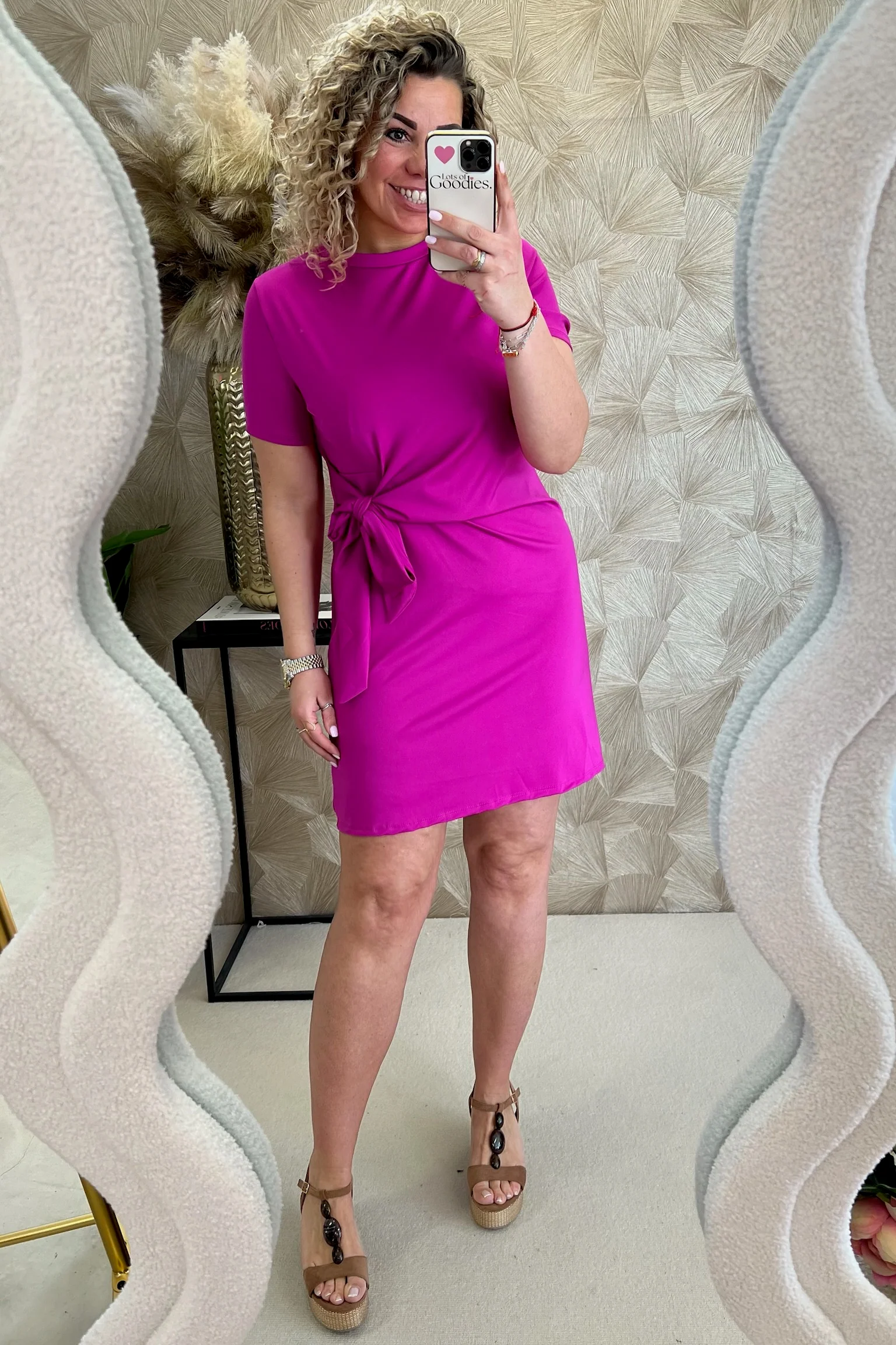 Perfect Side Strik Dress - Magenta - Image 2
