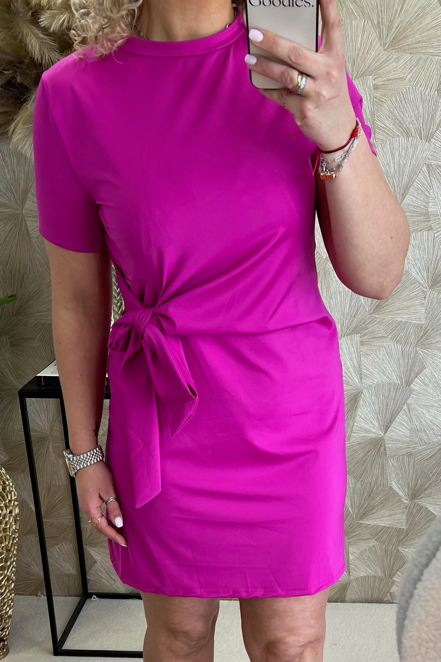 Perfect Side Strik Dress - Magenta - Image 3