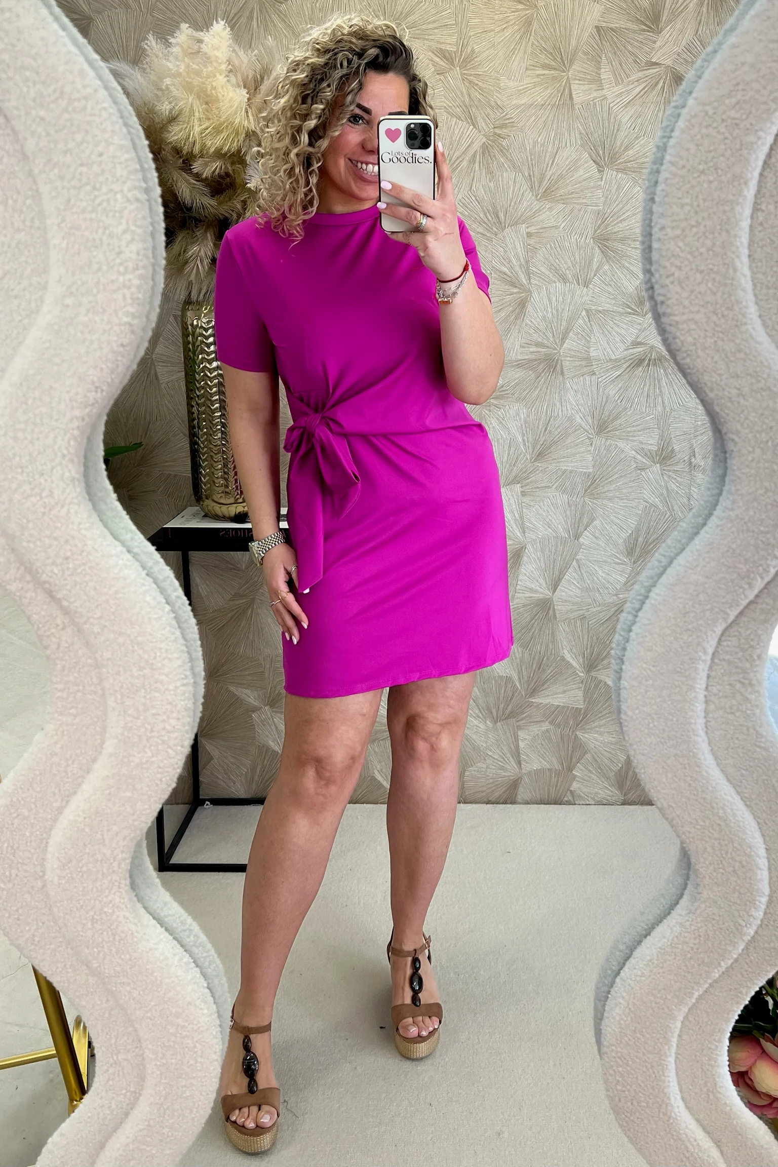 Perfect Side Strik Dress - Magenta - Image 5