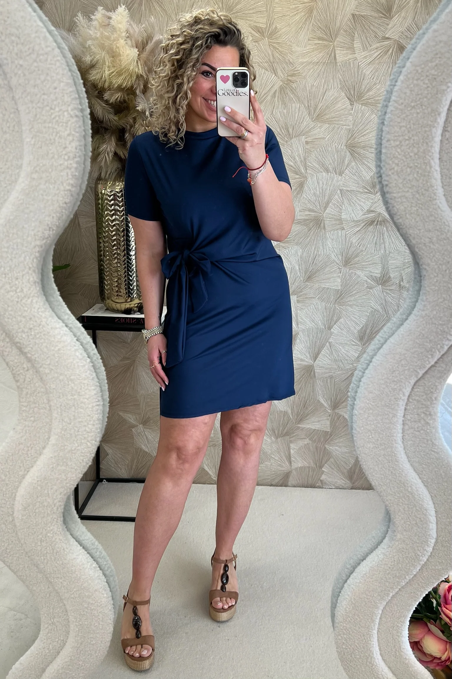 Perfect Side Strik Dress - Navy - Image 2