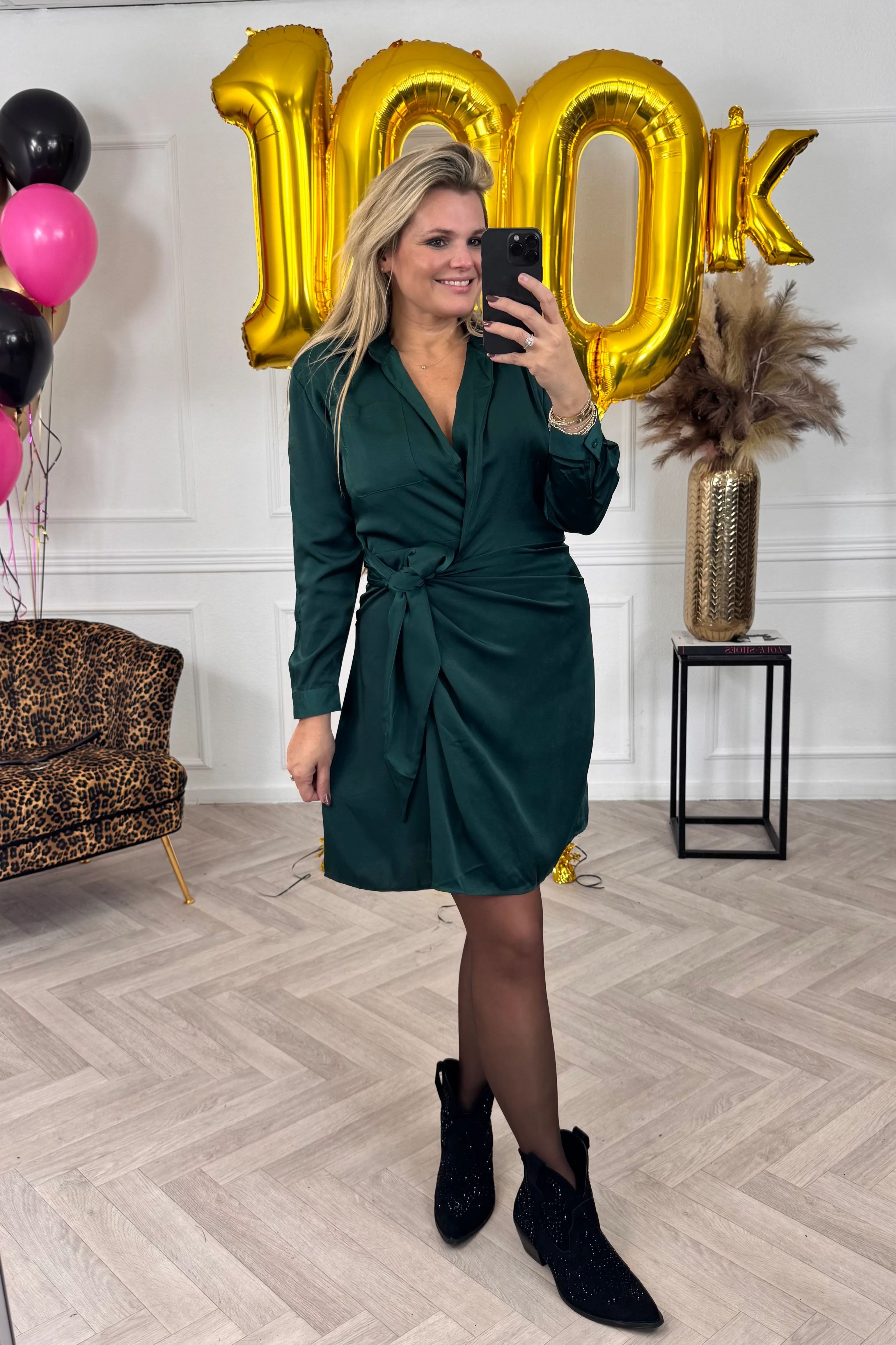 Perfect Silk Wrap Dress - Green