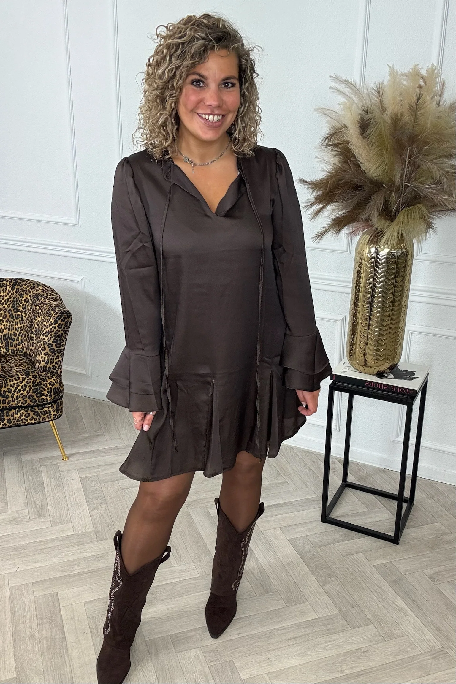 Perfect Silky Dress - Brown