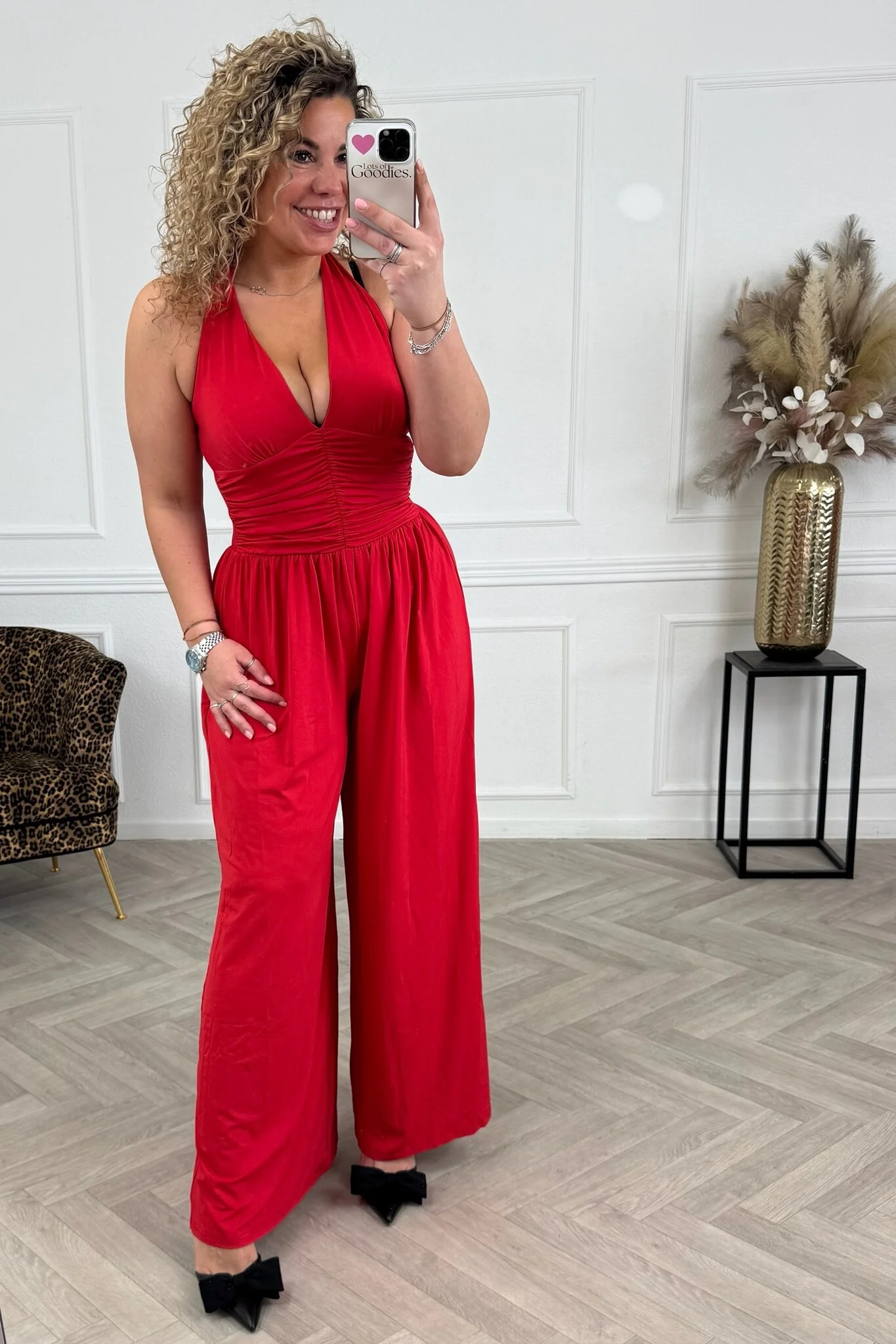 Perfect Sleeveless Jumpsuit - Red