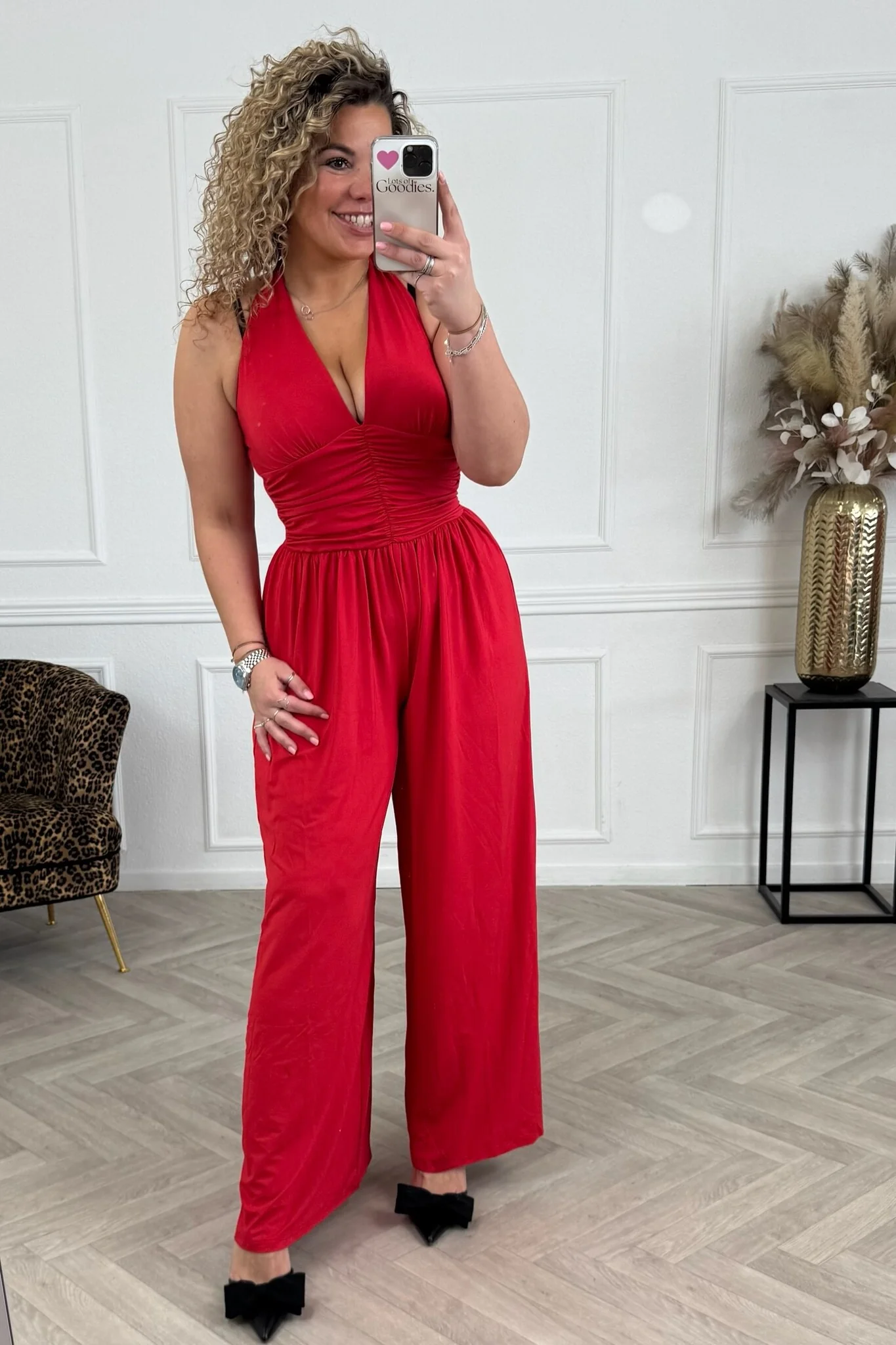 Perfect Sleeveless Jumpsuit - Red - Image 2