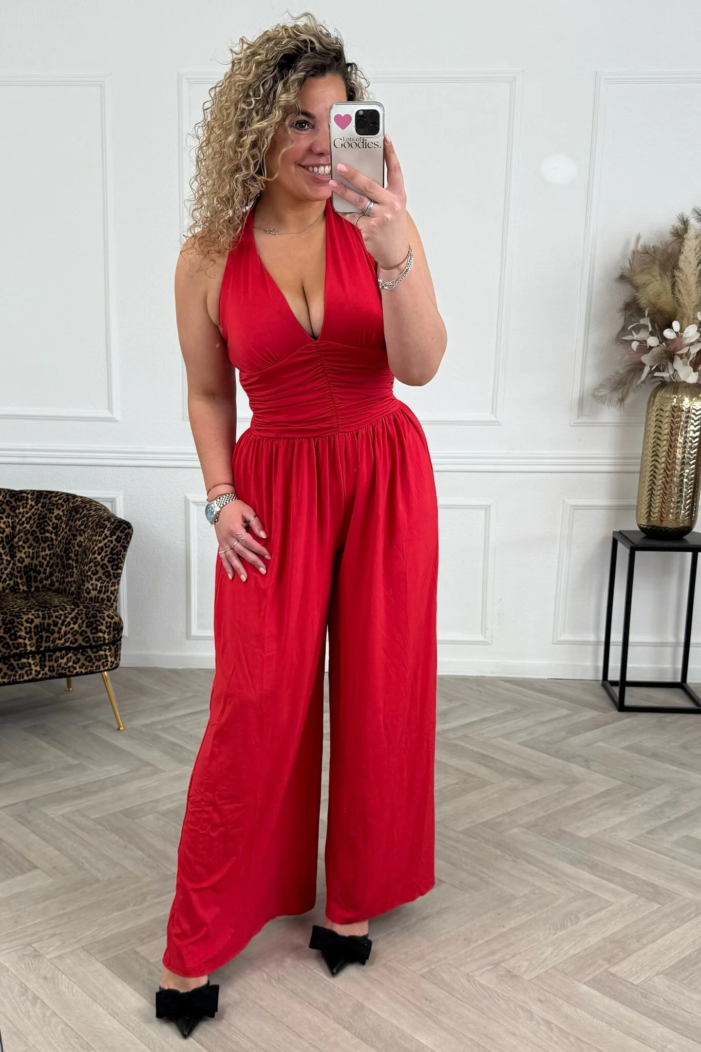 Perfect Sleeveless Jumpsuit - Red - Image 3