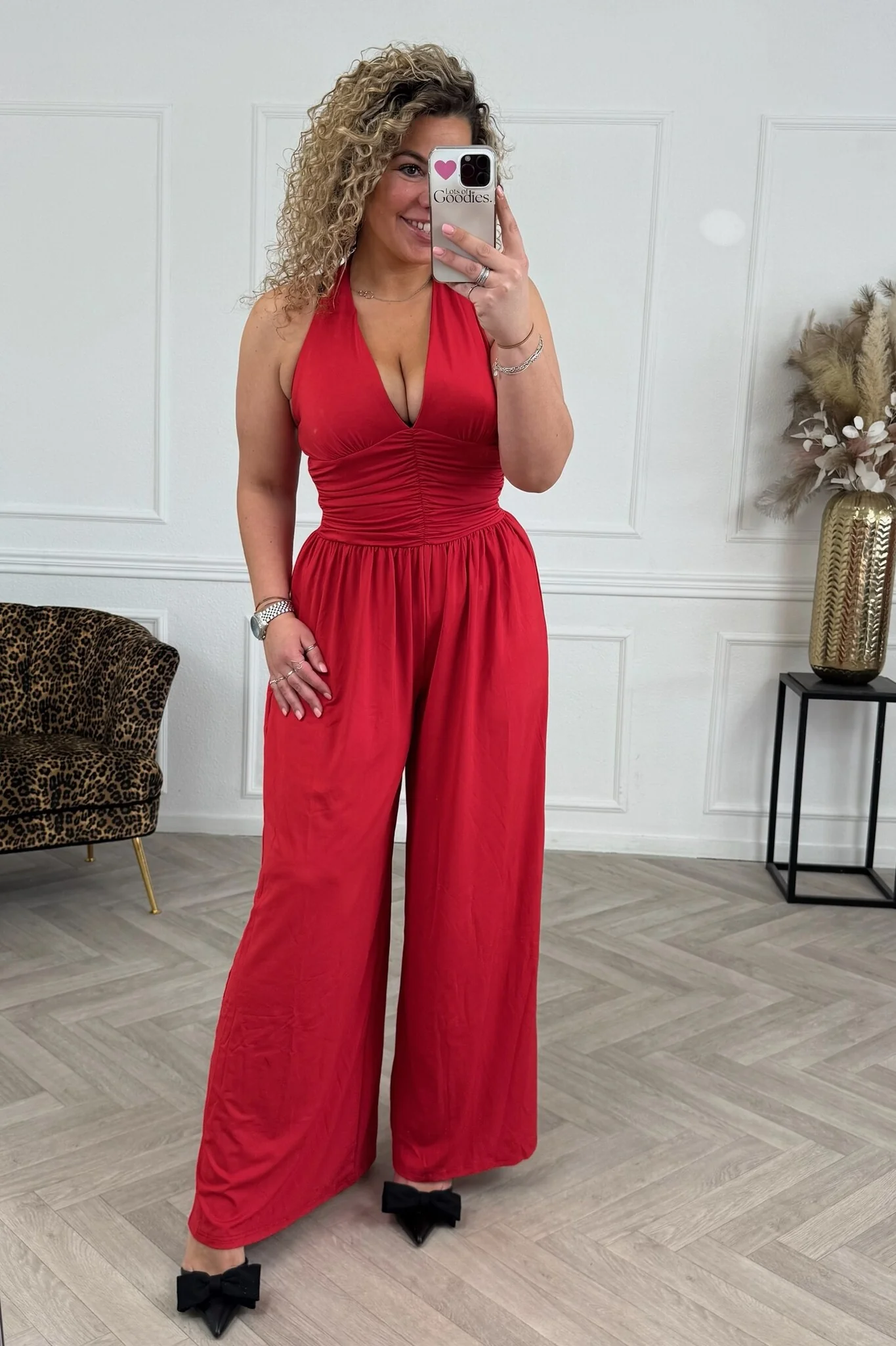Perfect Sleeveless Jumpsuit - Red - Image 4
