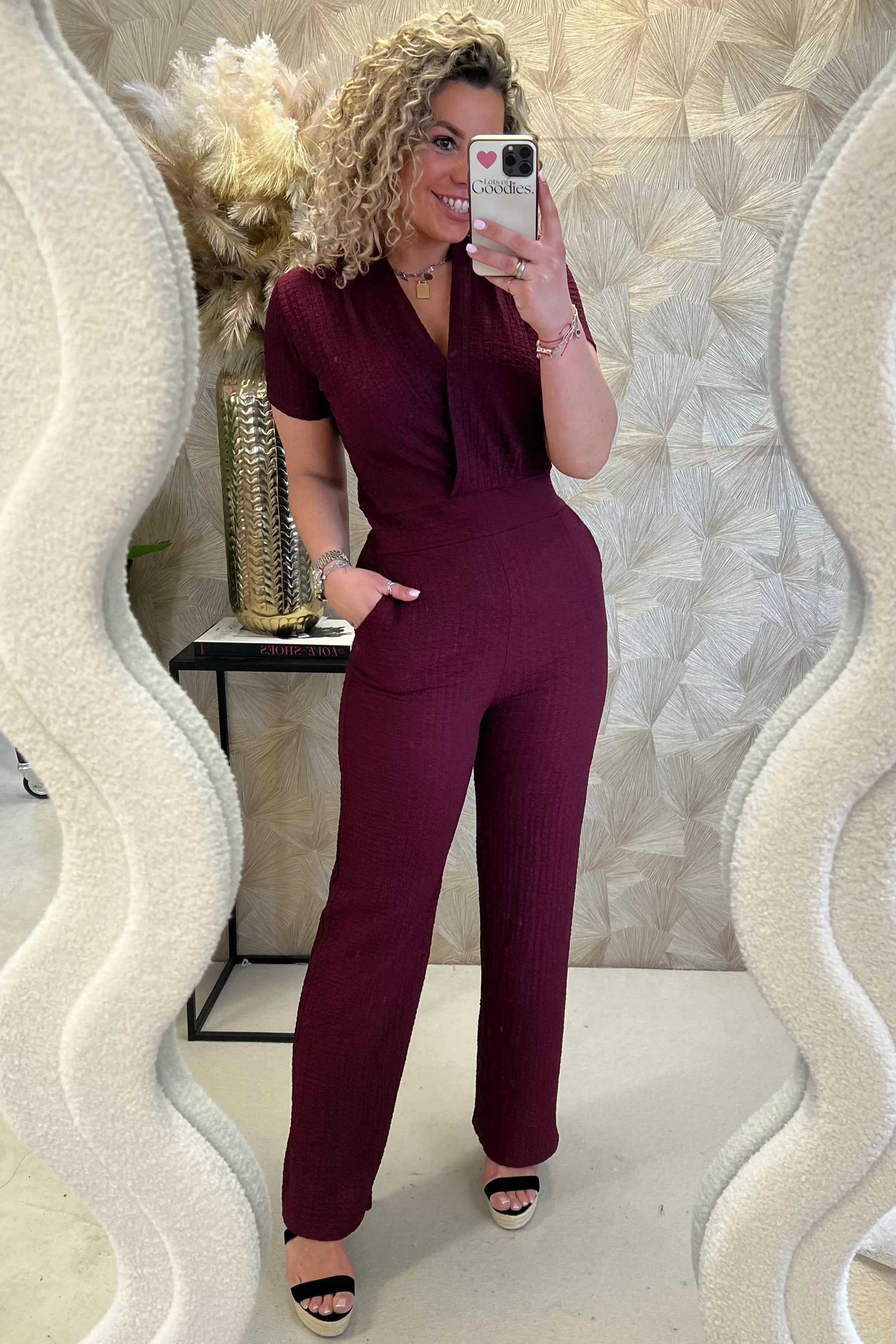 Perfect Strik Jumpsuit - Bordeaux - Image 2