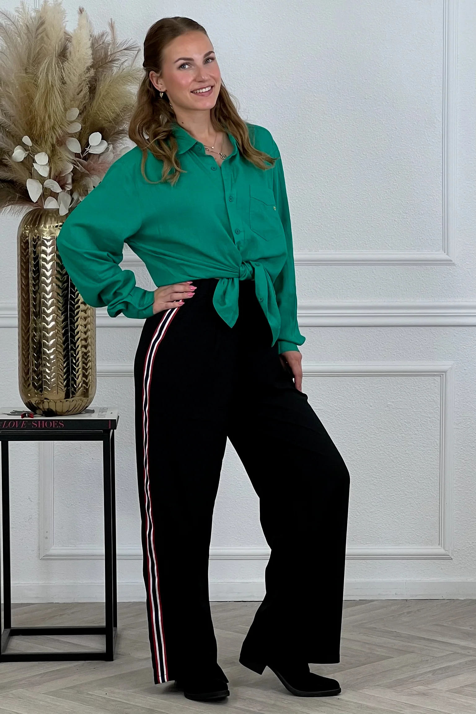 Perfect Striped Pants - Black - Image 2
