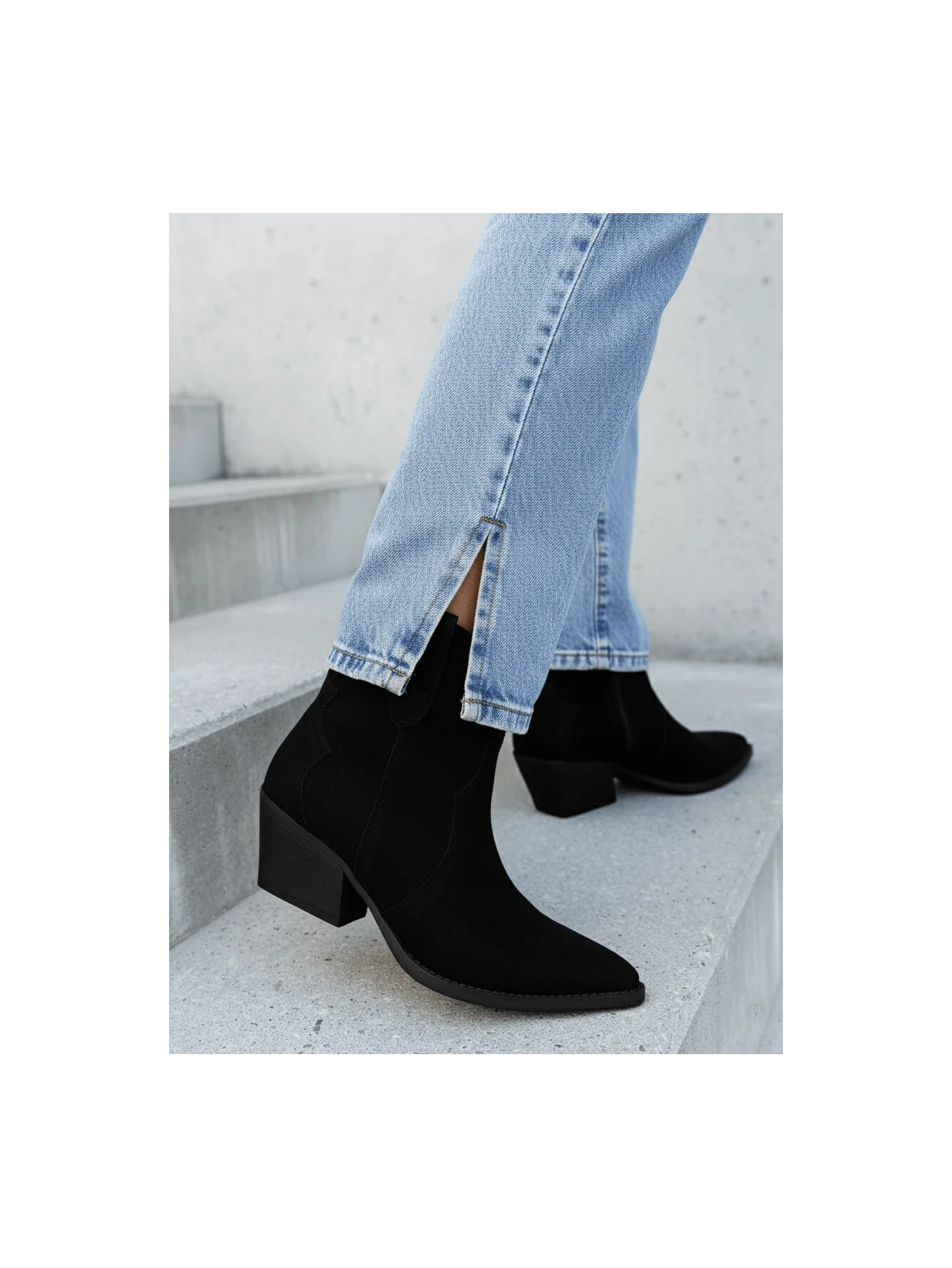 Perfect Suede Cowboy Boots - Black - Image 2