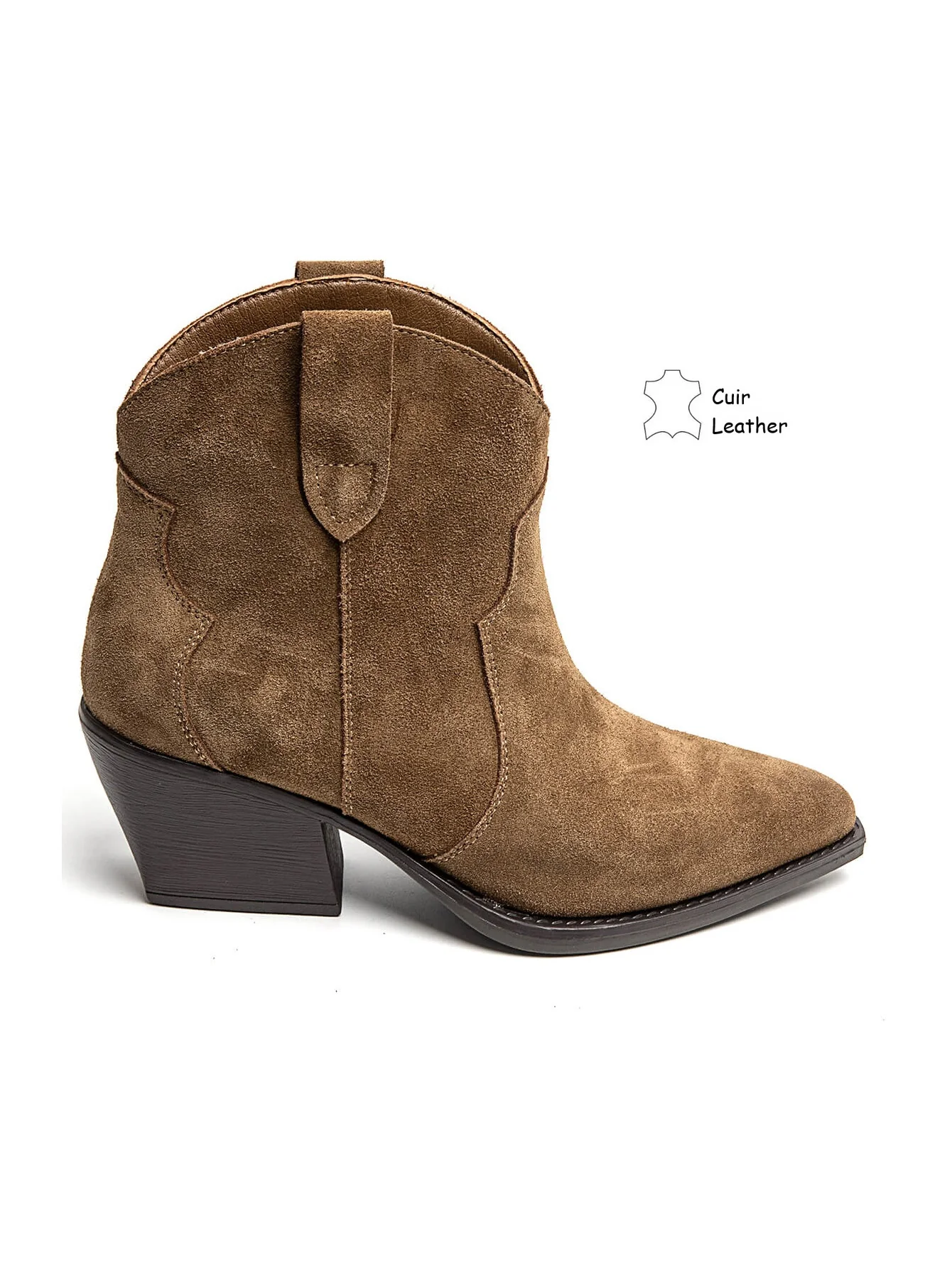 Perfect Suede Cowboy Boots - Camel - Image 2
