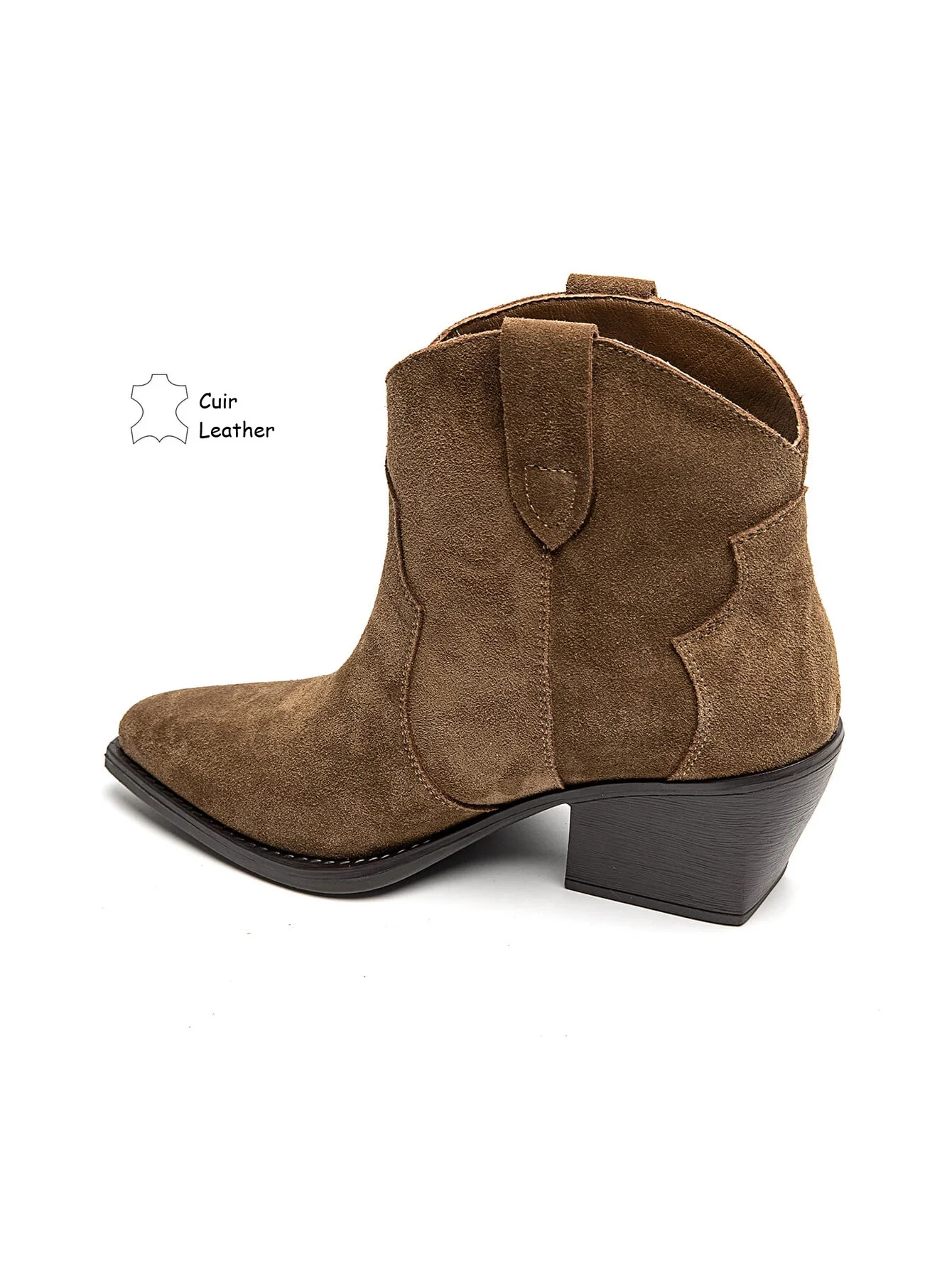Perfect Suede Cowboy Boots - Camel - Image 3