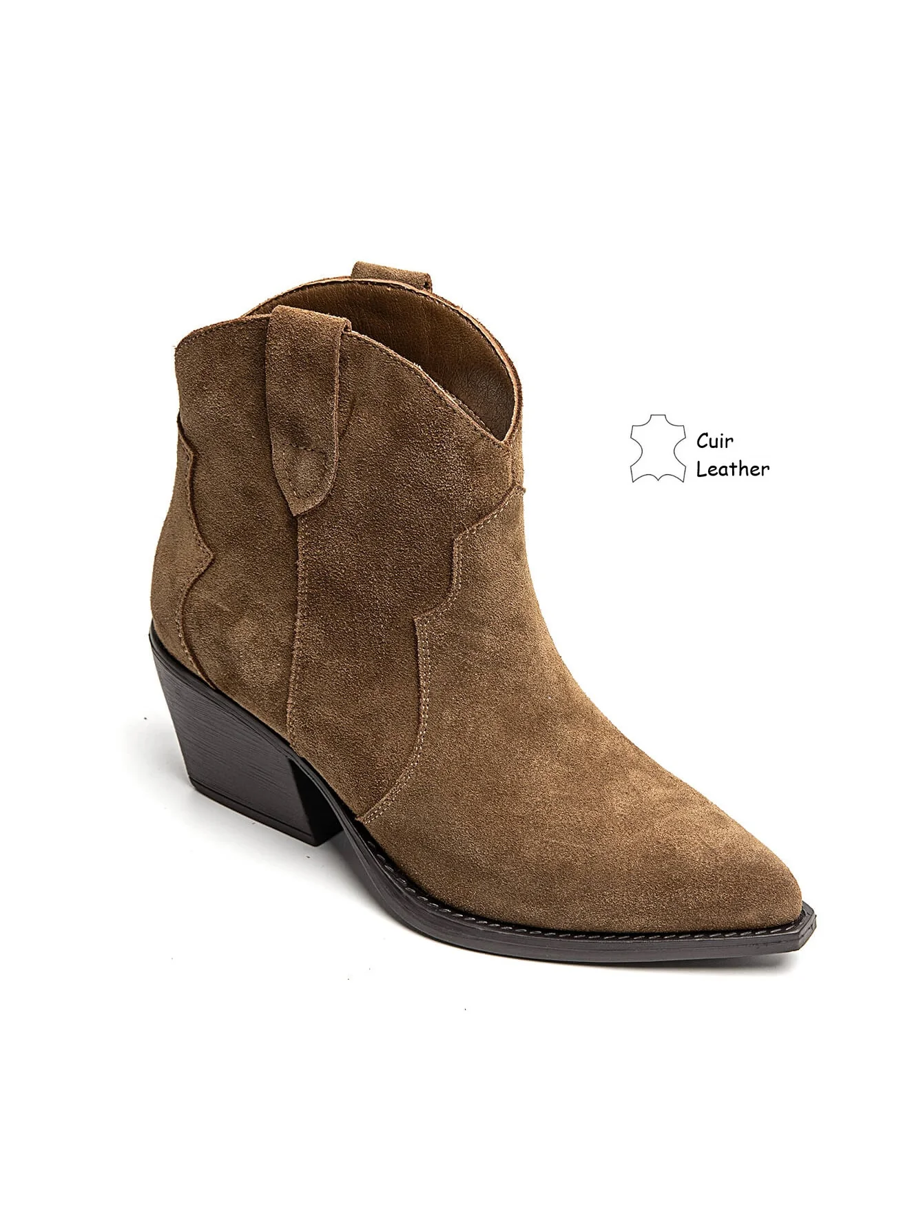 Perfect Suede Cowboy Boots - Camel - Image 5