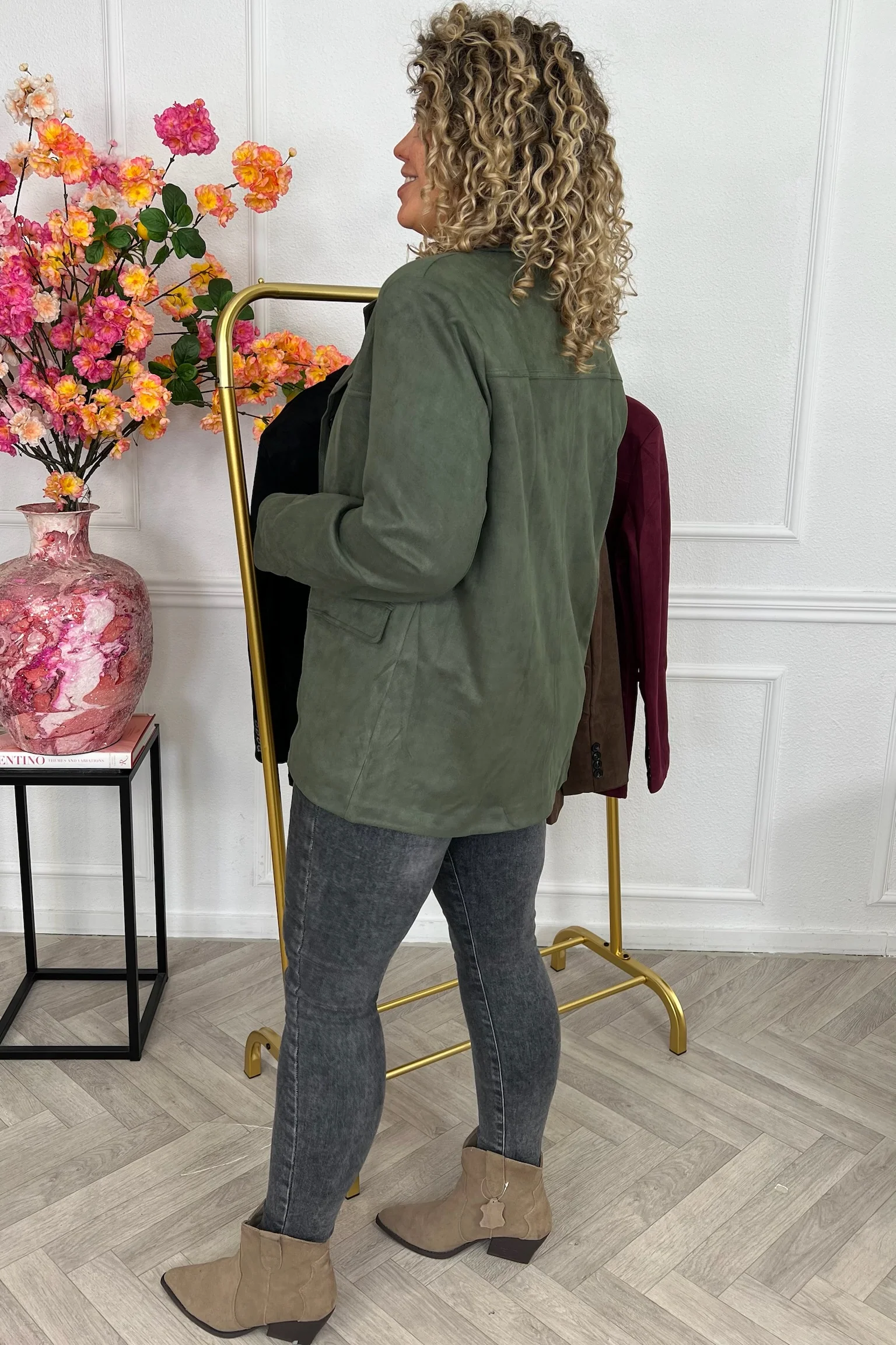 Perfect Suedine Blazer - Armygreen - Image 3