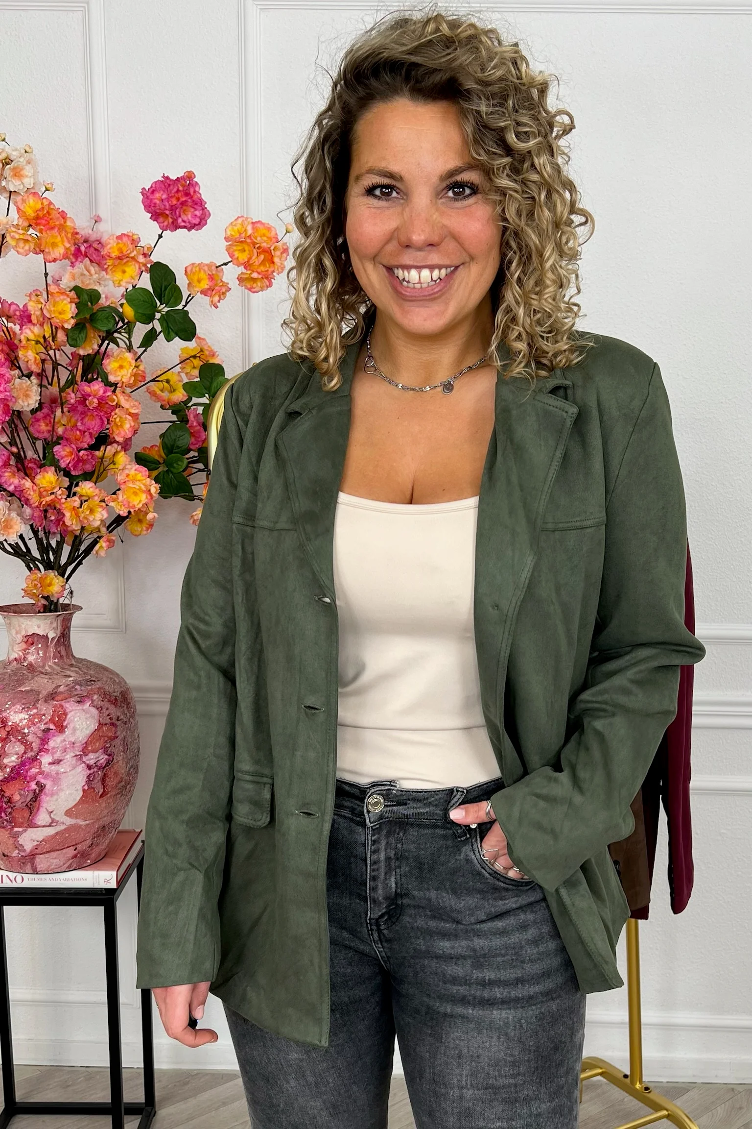 Perfect Suedine Blazer - Armygreen - Image 4