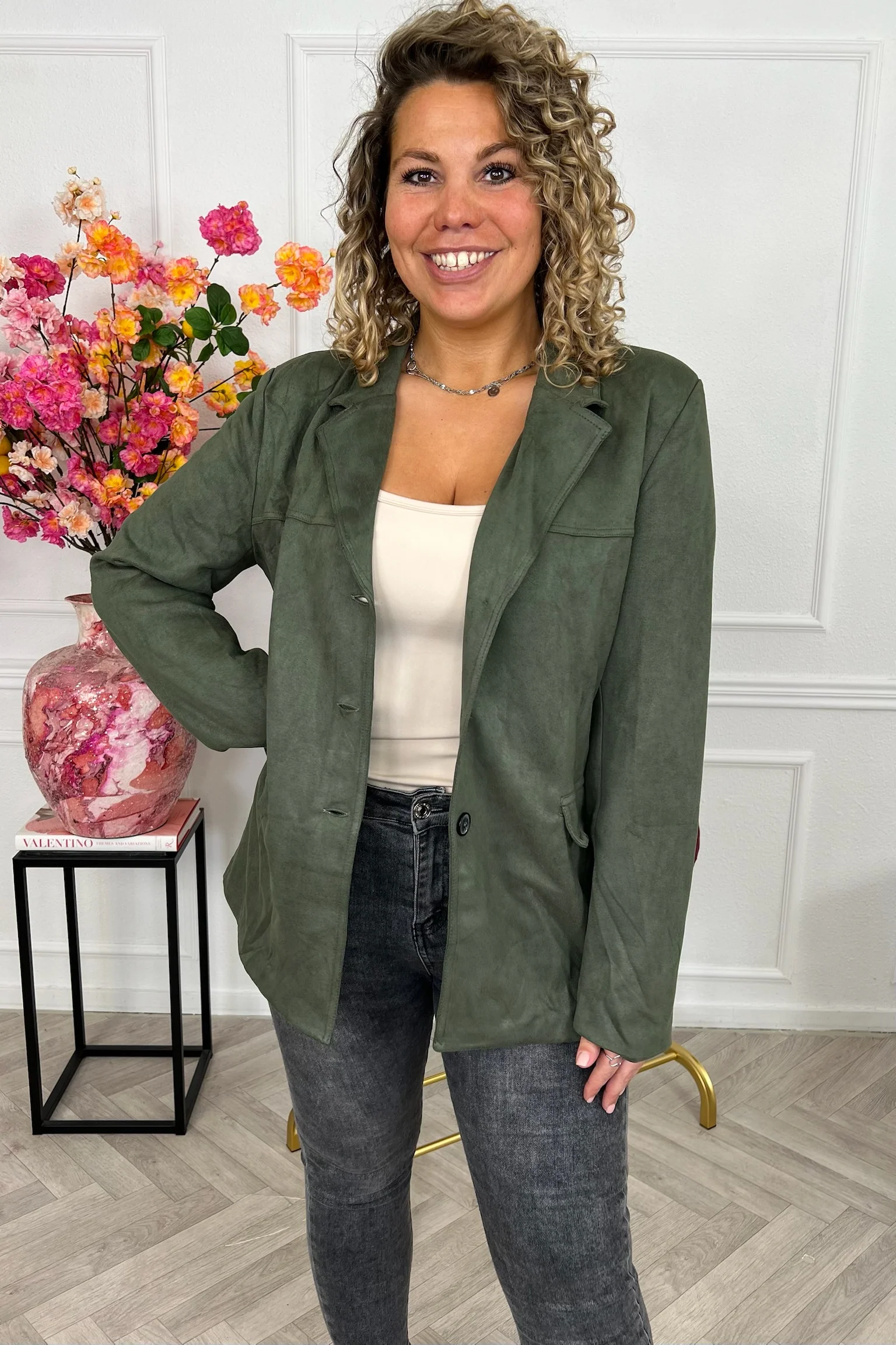Perfect Suedine Blazer - Armygreen - Image 5
