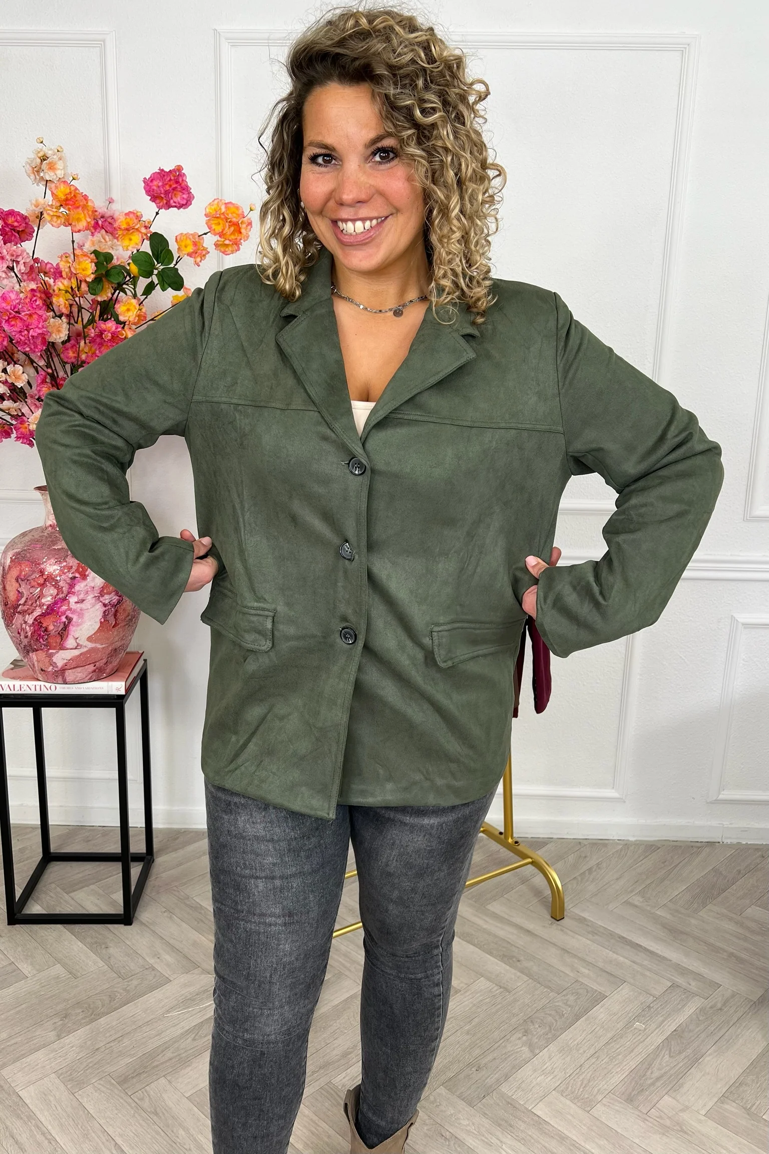 Perfect Suedine Blazer - Armygreen - Image 7