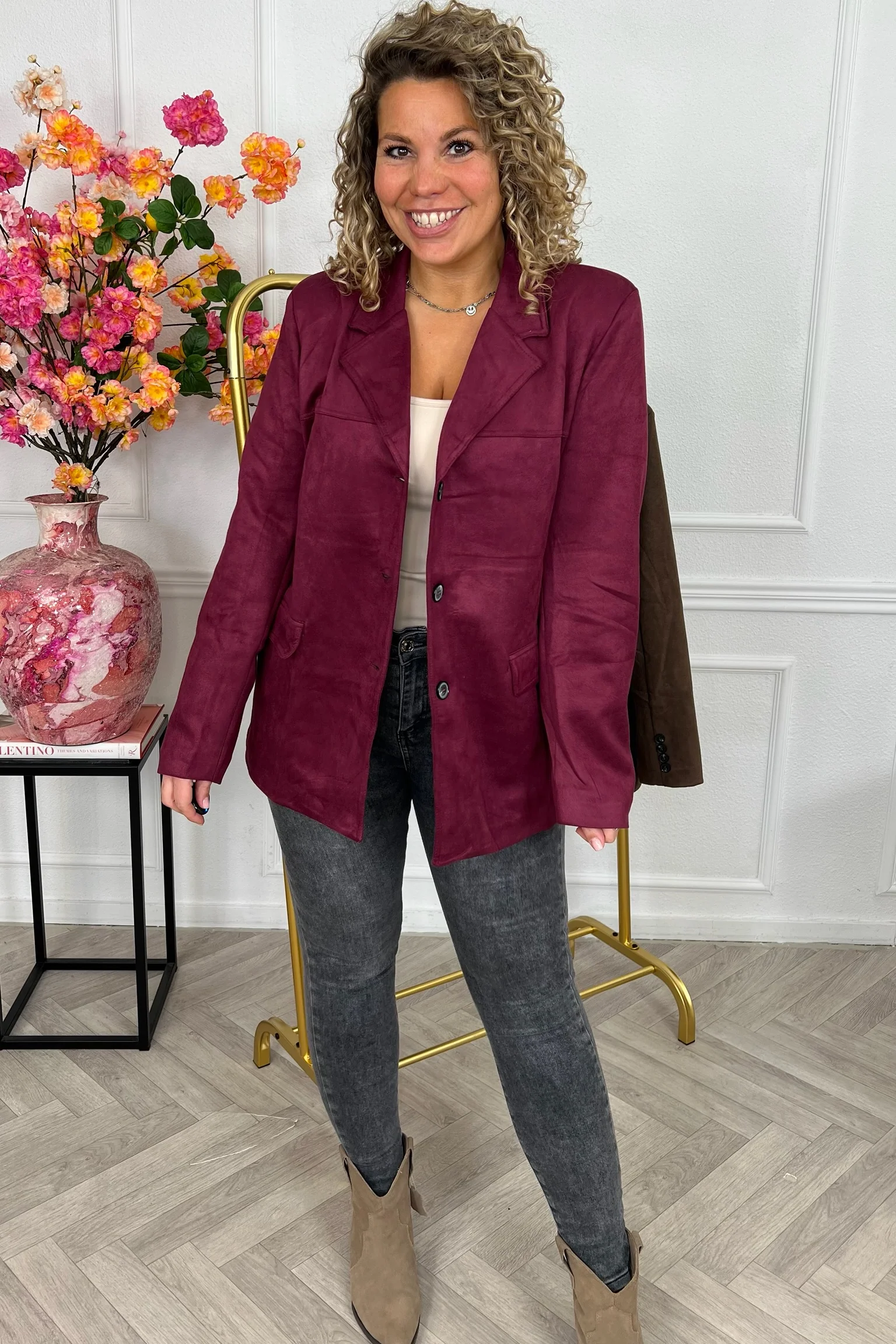 Perfect Suedine Blazer - Bordeaux