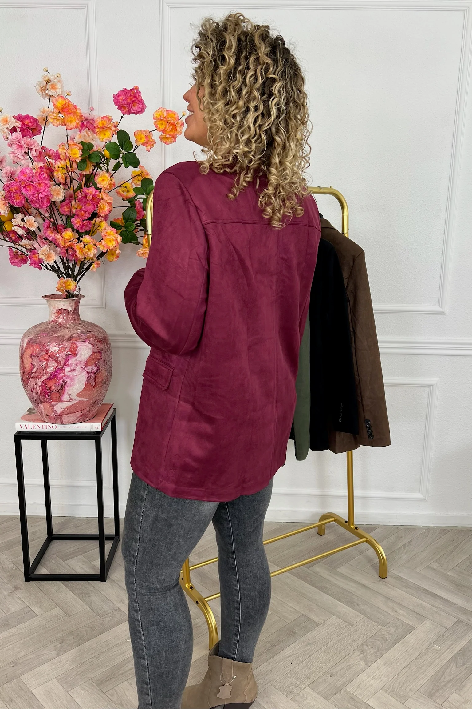Perfect Suedine Blazer - Bordeaux - Image 2
