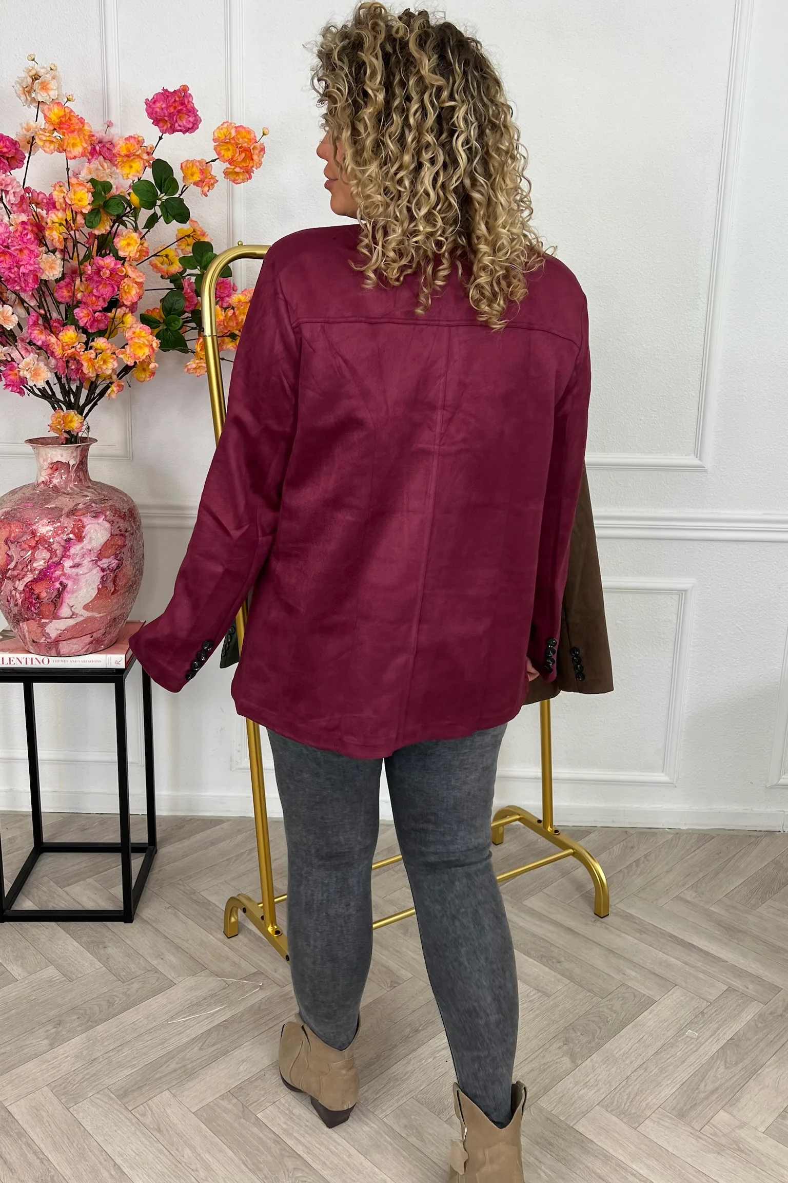 Perfect Suedine Blazer - Bordeaux - Image 3