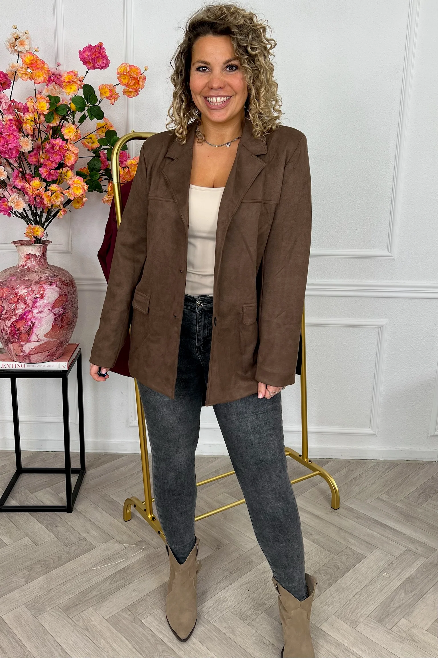 Perfect Suedine Blazer - Brown