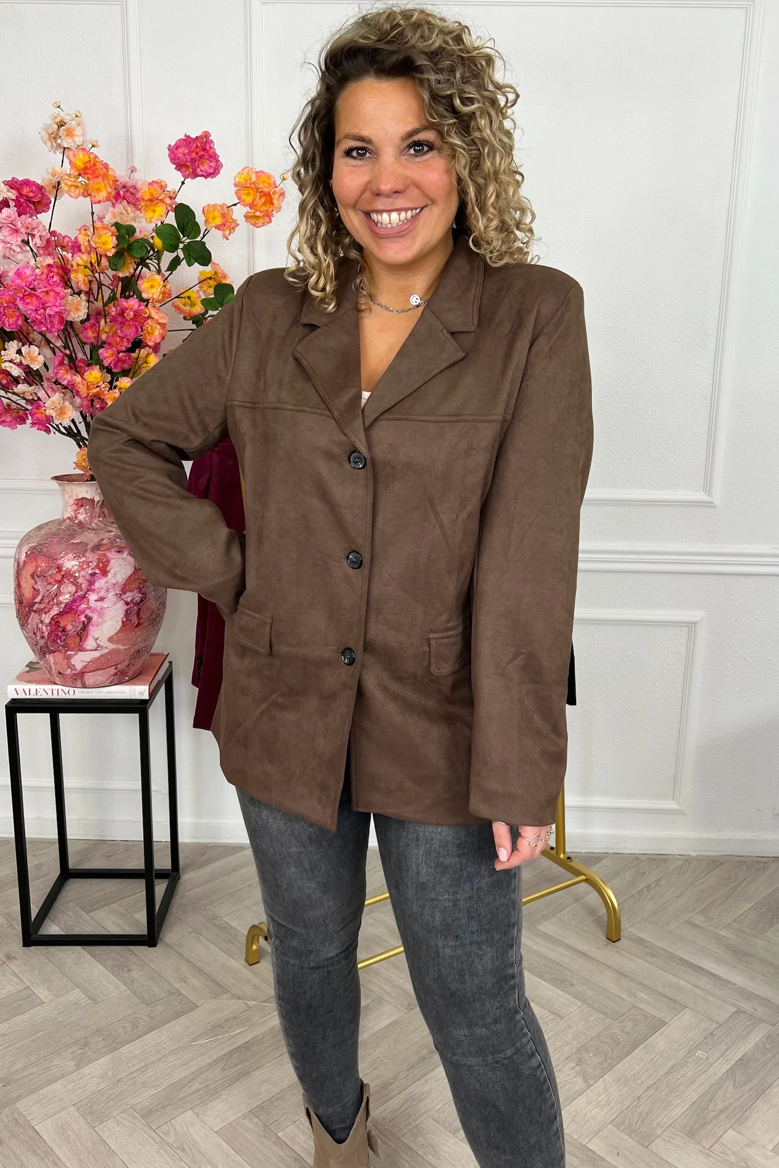 Perfect Suedine Blazer - Brown - Image 2
