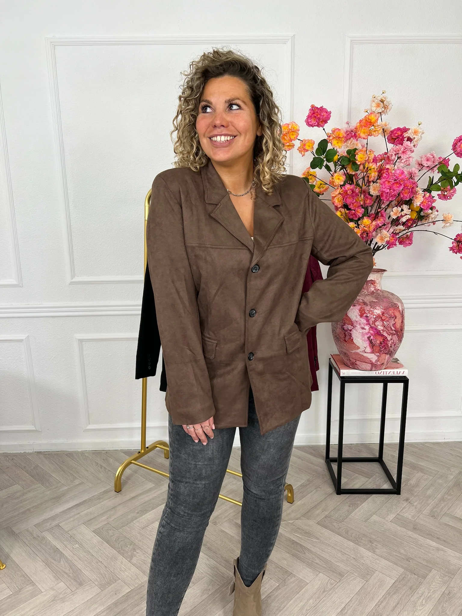Perfect Suedine Blazer - Brown - Image 3