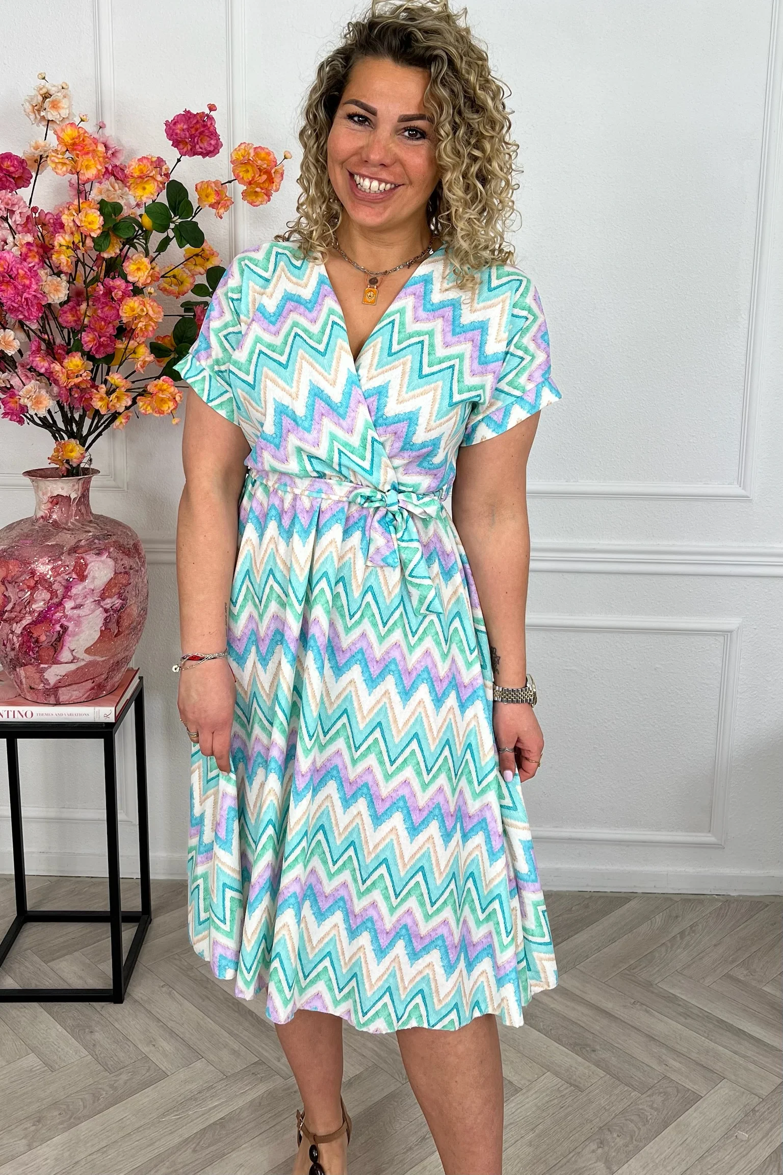 Perfect Summer Zigzag Dress - Turquoise/Mint/Light Blue