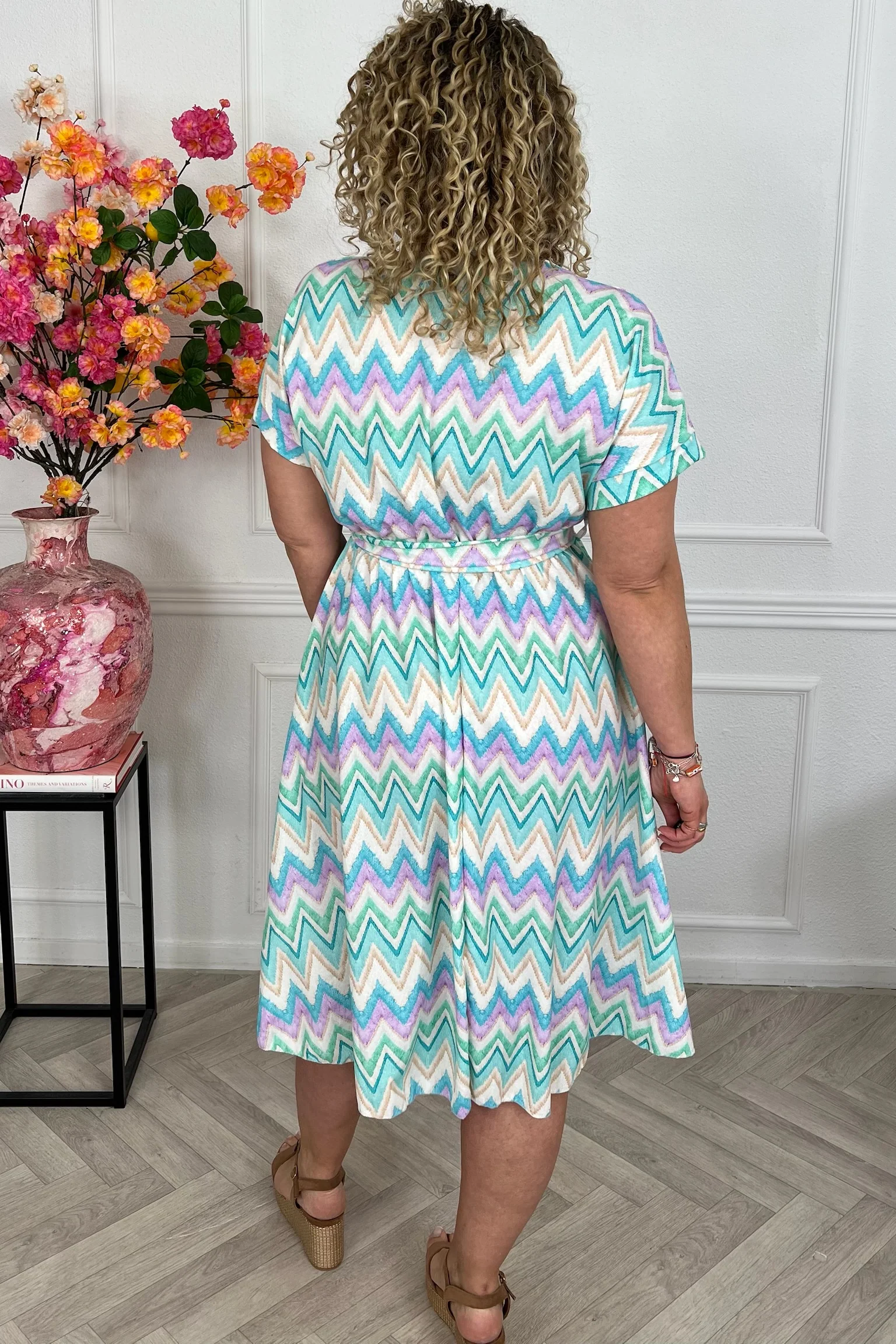 Perfect Summer Zigzag Dress - Turquoise/Mint/Light Blue - Image 2