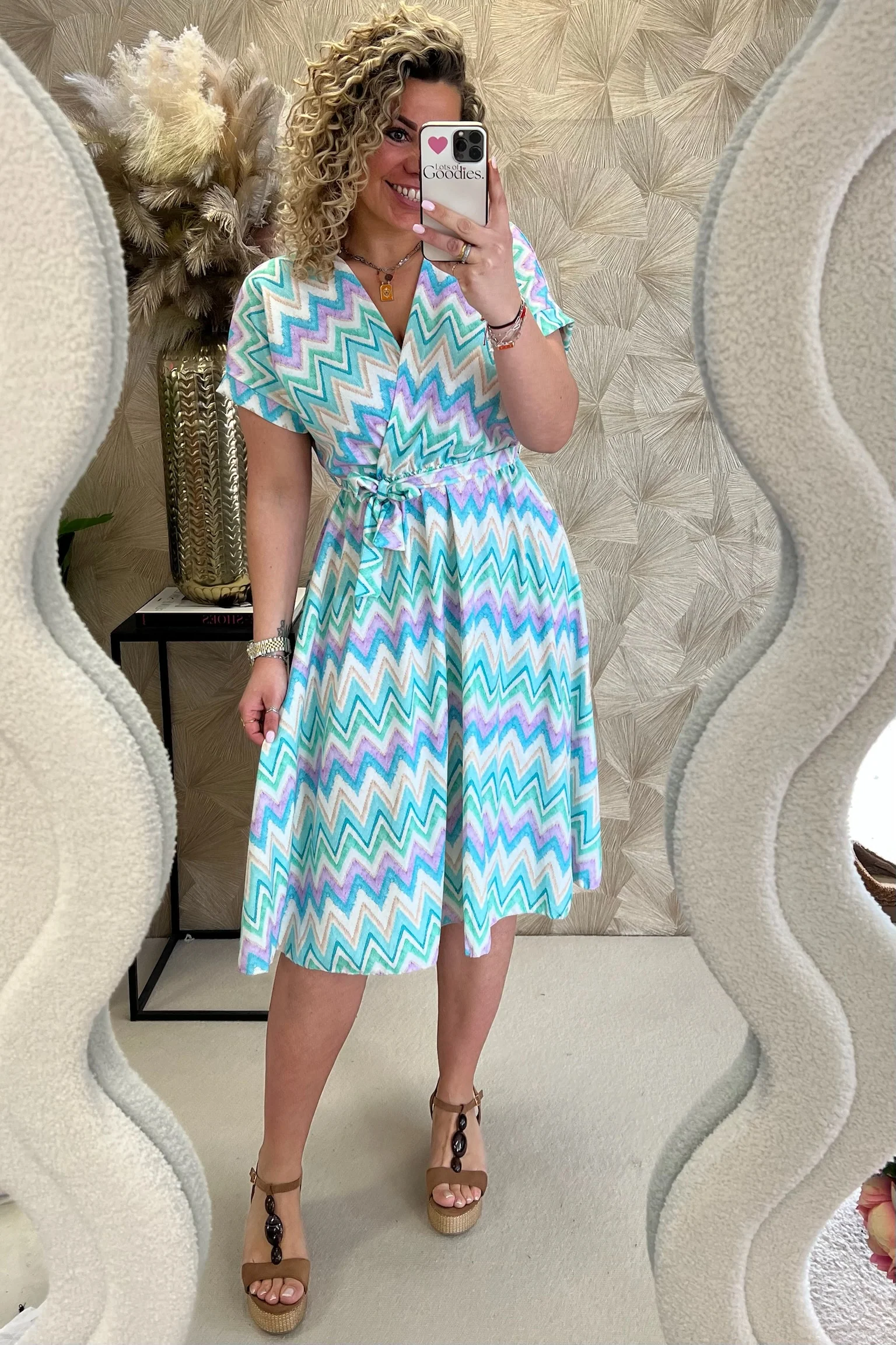 Perfect Summer Zigzag Dress - Turquoise/Mint/Light Blue - Image 5