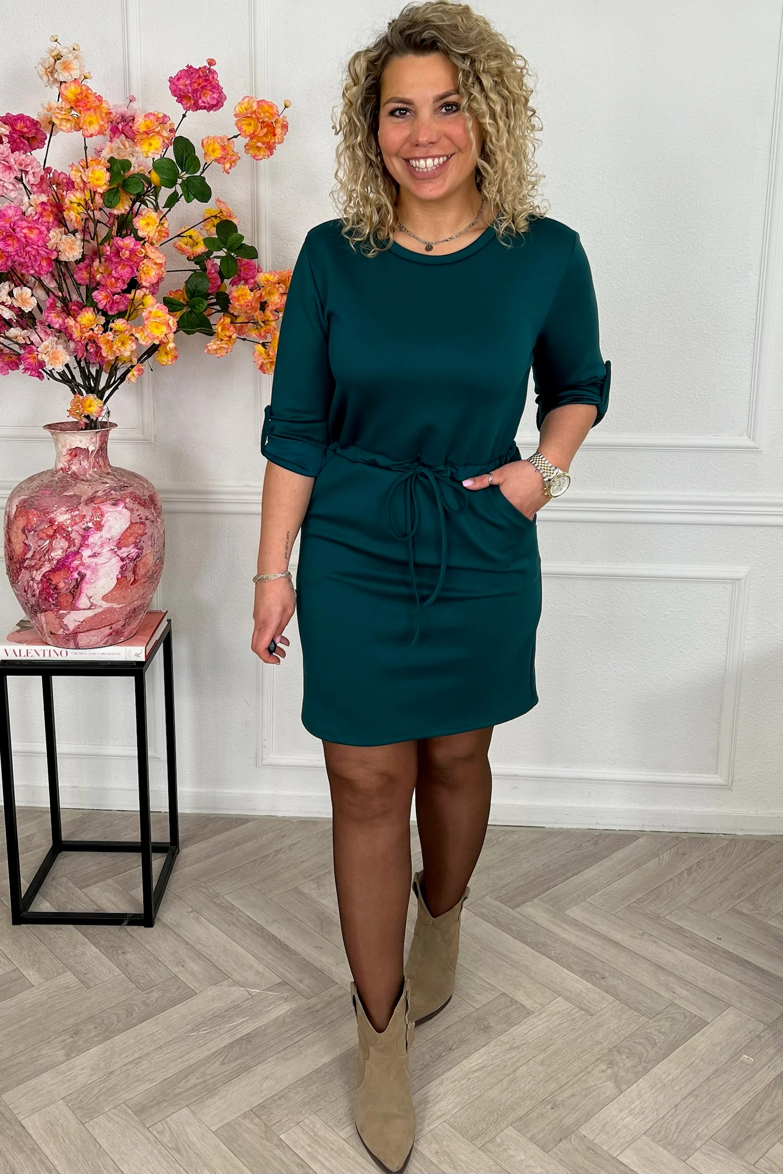 Perfect Sweater Dress - Petrol - Image 3