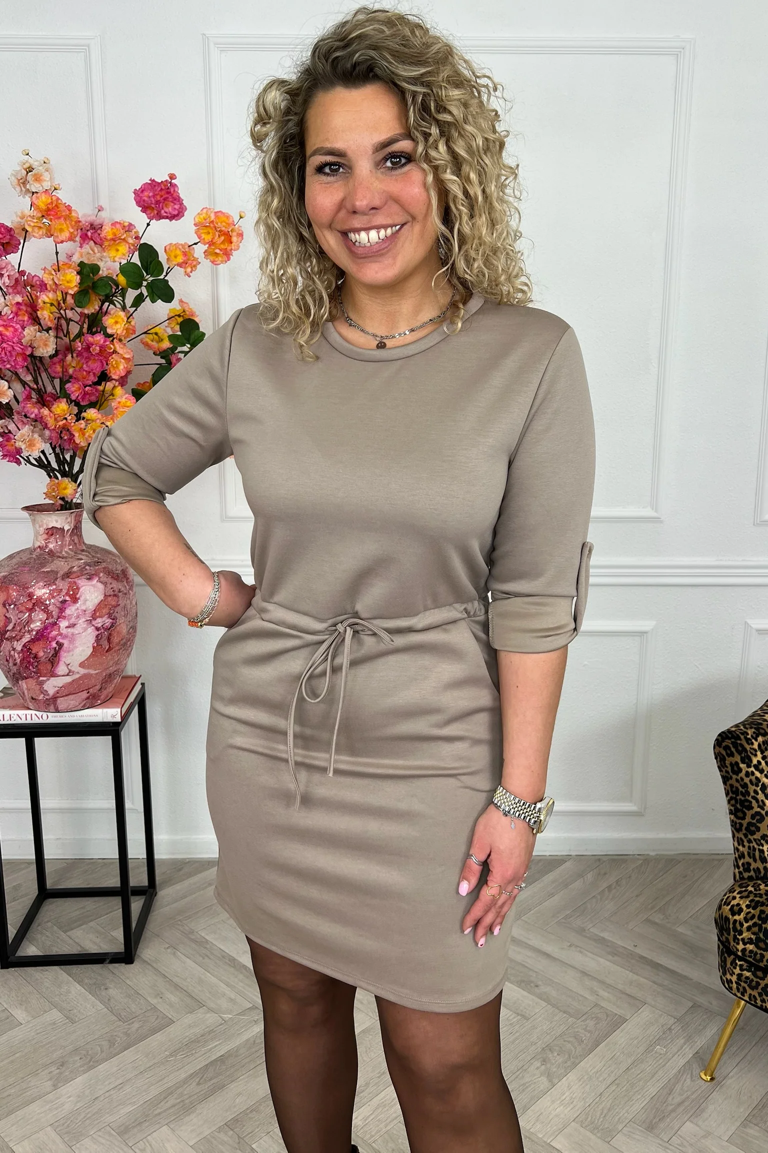 Perfect Sweater Dress - Taupe - Image 2