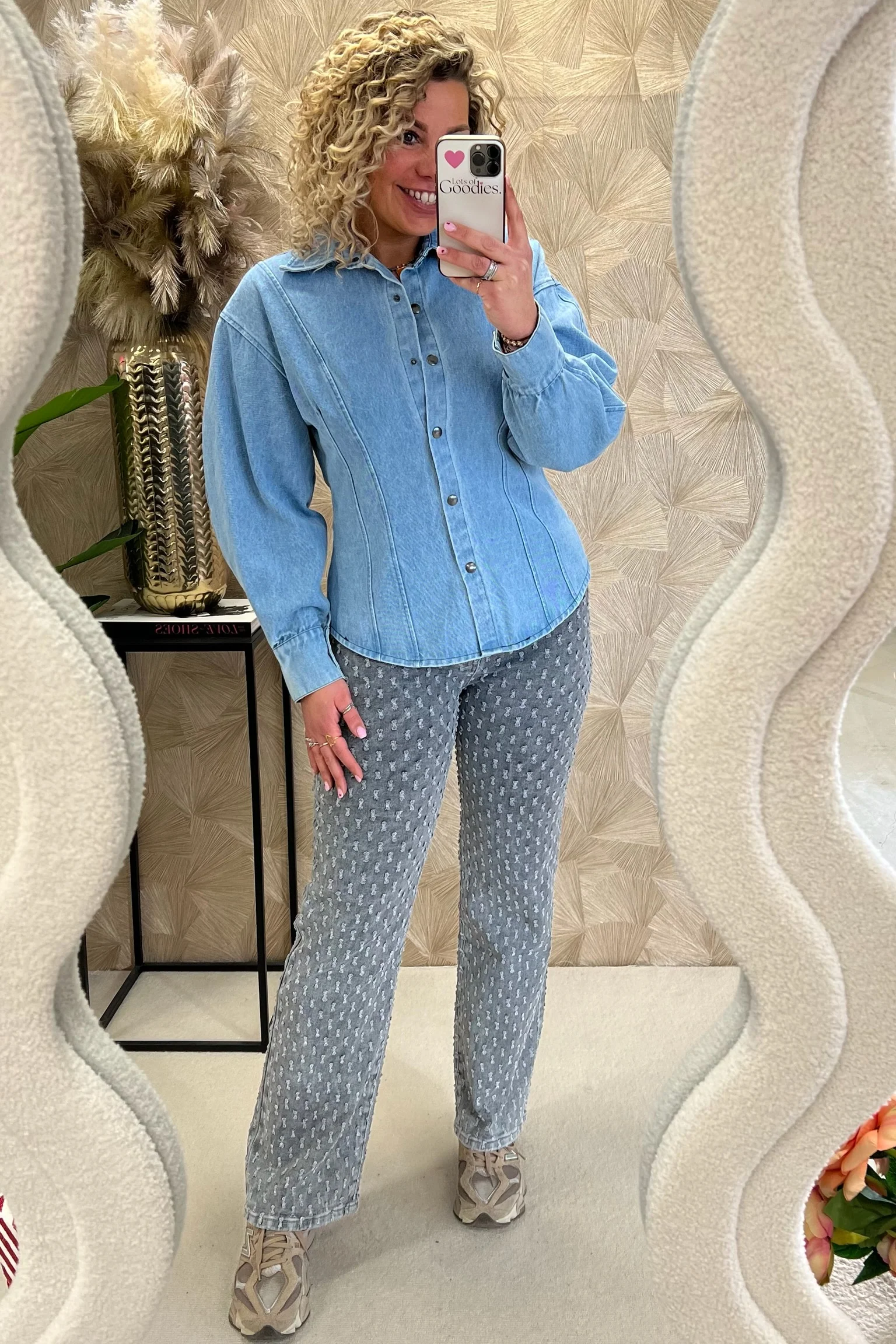 Perfect Taille Denim Blouse - Light Blue