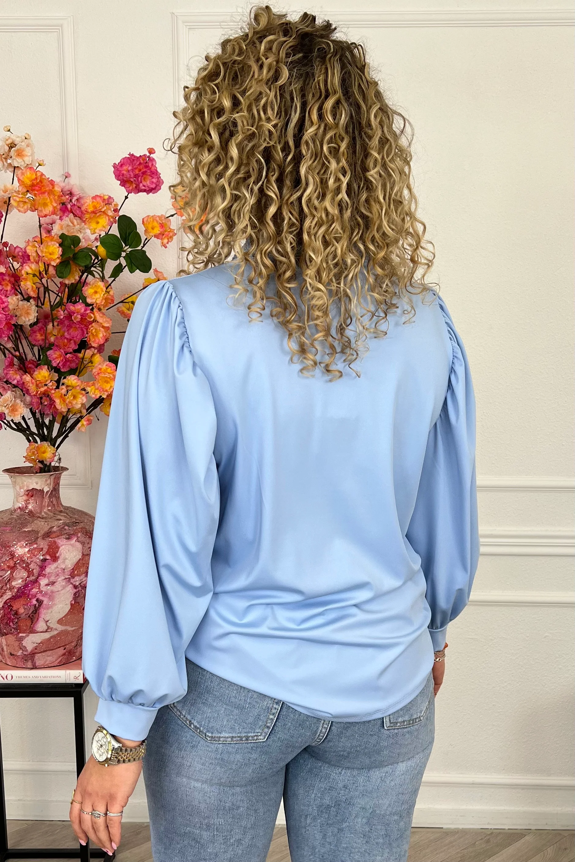 Perfect Travel Lace Top - Light Blue - Image 2