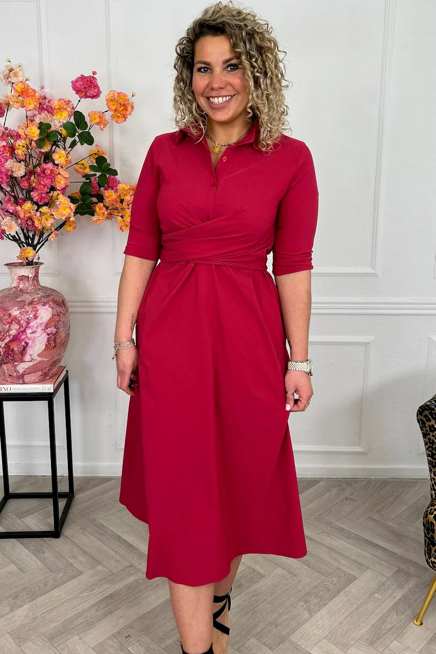 Perfect Travel Strik Dress - Cherry - Image 4